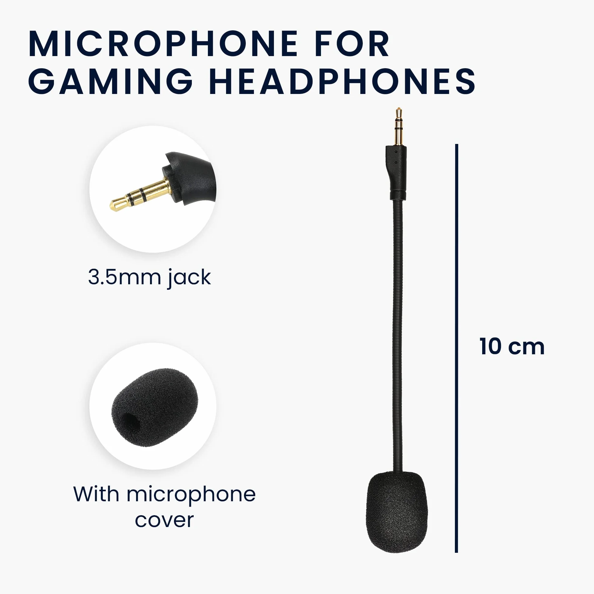 kwmobile Mikrofon zamienny kompatybilny z zestawem słuchawkowym Logitech G Pro X - mikrofon do słuchawek gamingowych z 3,5 mm wtykiem typu "jack" - czarny