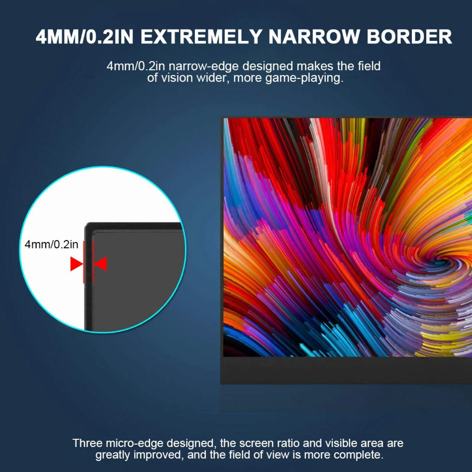 17,3-calowy przenośny wyświetlacz komputerowy IPS podzielony ekran 1080P obsługa wysokiej rozdzielczości dla HDMI / / dla / / dla konsol do gier, notebooków, komputerów
