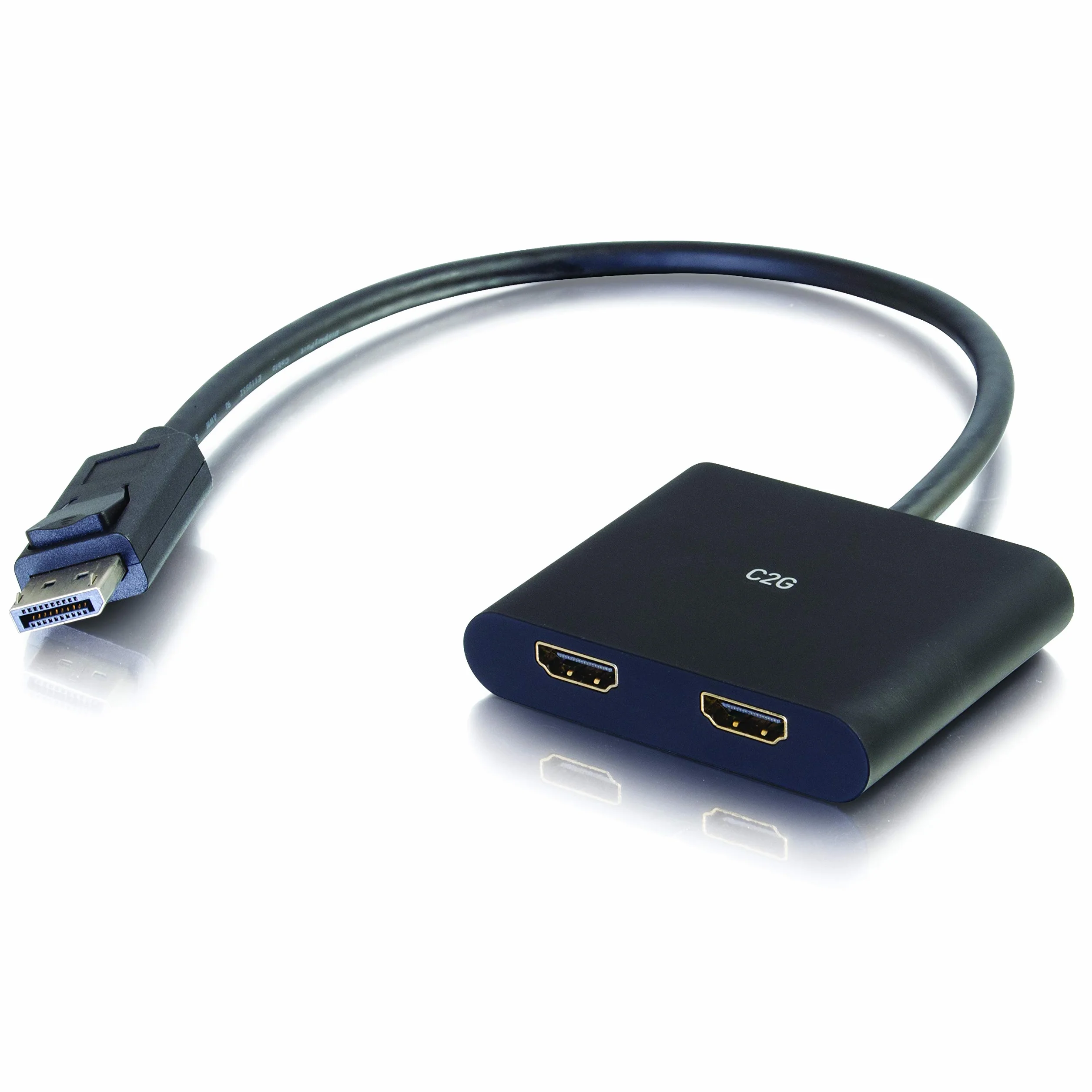 C2G 84293 DisplayPort 1.2 na podwójny HDMI 4K podwójny monitor MST Hub, DP Multi-Stream Transport (MST) rozdzielacz wielu monitorów, czarny