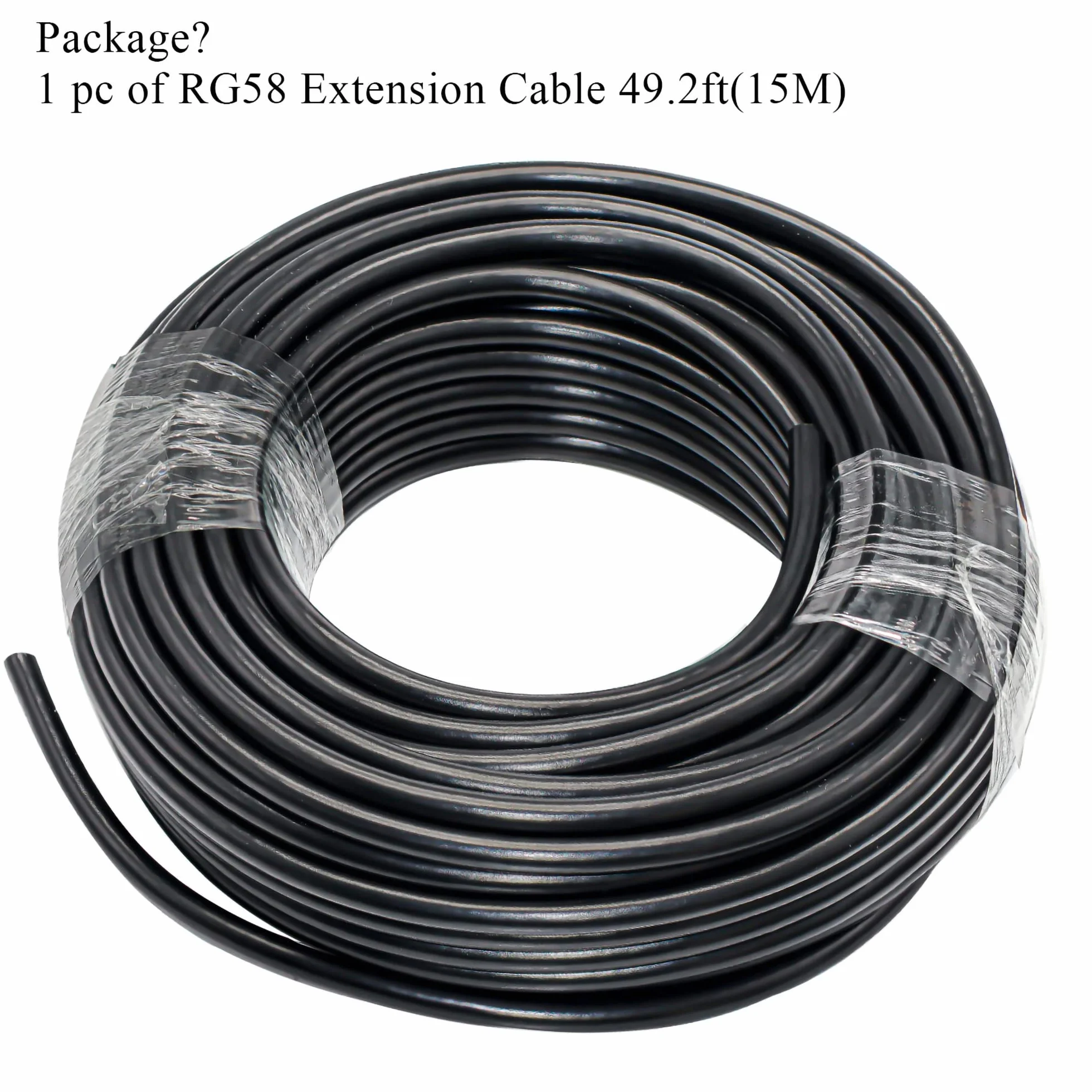 RG58 Przedłużacz 15 m elastyczny kabel koncentryczny niska strata antena 4G 50 omów