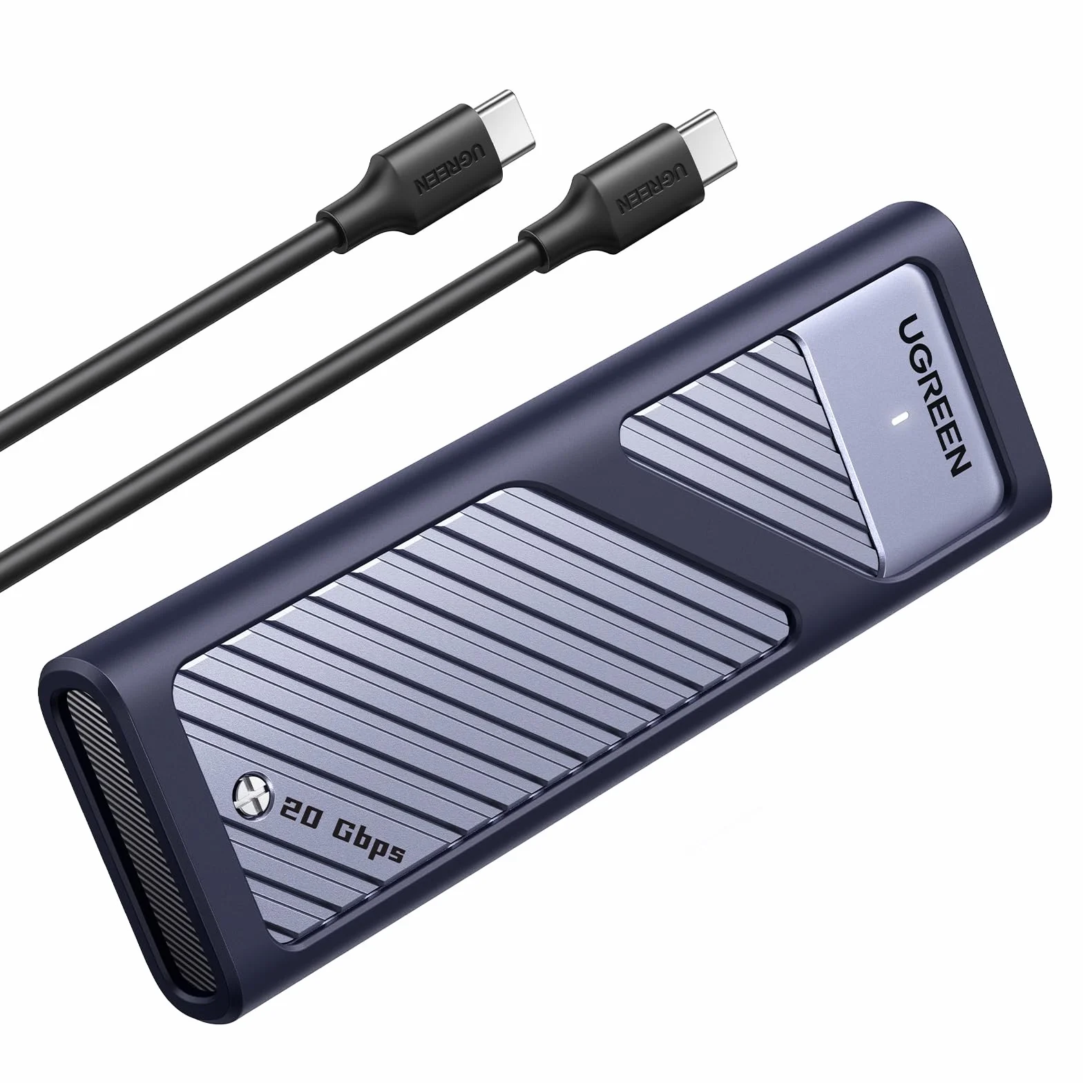 UGREEN 20Gbps NVME SATA SSD Obudowa M.2 SSD z podkładką chłodzącą dla NVMe SSD i SATA z M-Key/ M+B Key w 2280/2242/2230/2260, kompatybilna z Macbook, HP 14pro, iPhone, PS5