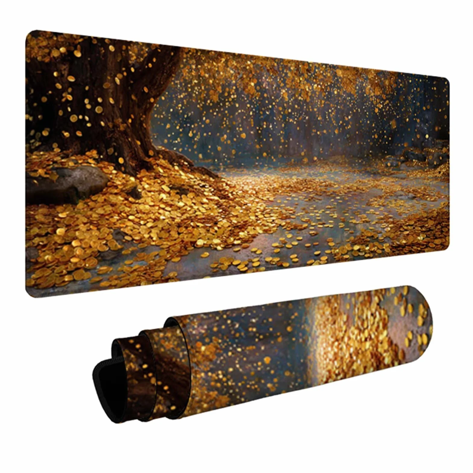 Podkładka pod mysz, duża, widok, gamingowa podkładka pod mysz, 122 x 61 cm, podkładka na biurko z przeszytą krawędzią, podkładka pod mysz XXL, antypoślizgowa gumowa podstawa, akcesoria biurowe