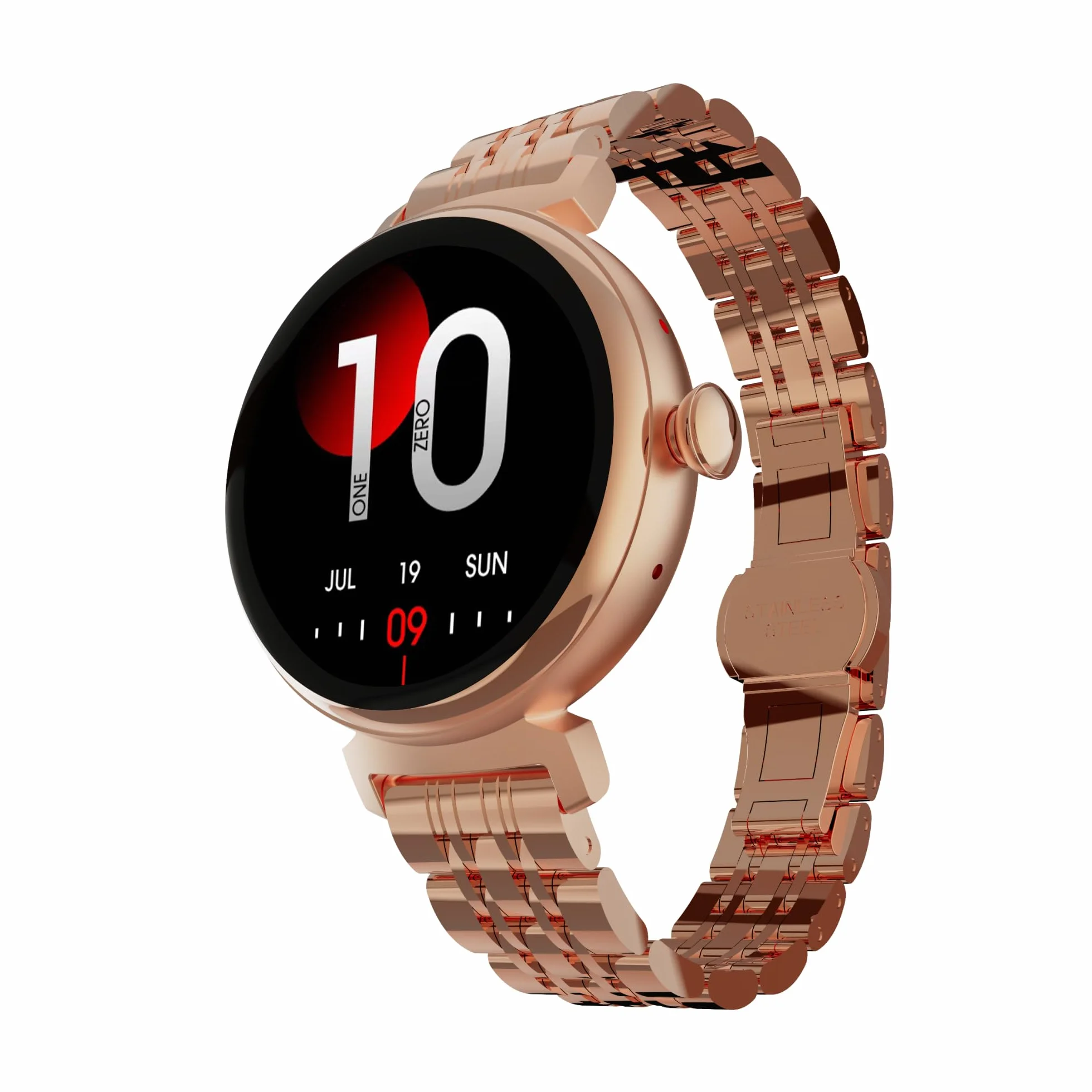HiFuture Aura damski smartwatch, wyświetlacz AMOLED ze stali nierdzewnej 1,08 cala, czujnik tętna, czujniki Real SpO2, krokomierz, wodoodporny IP68, kompatybilny z Androidem i iOS