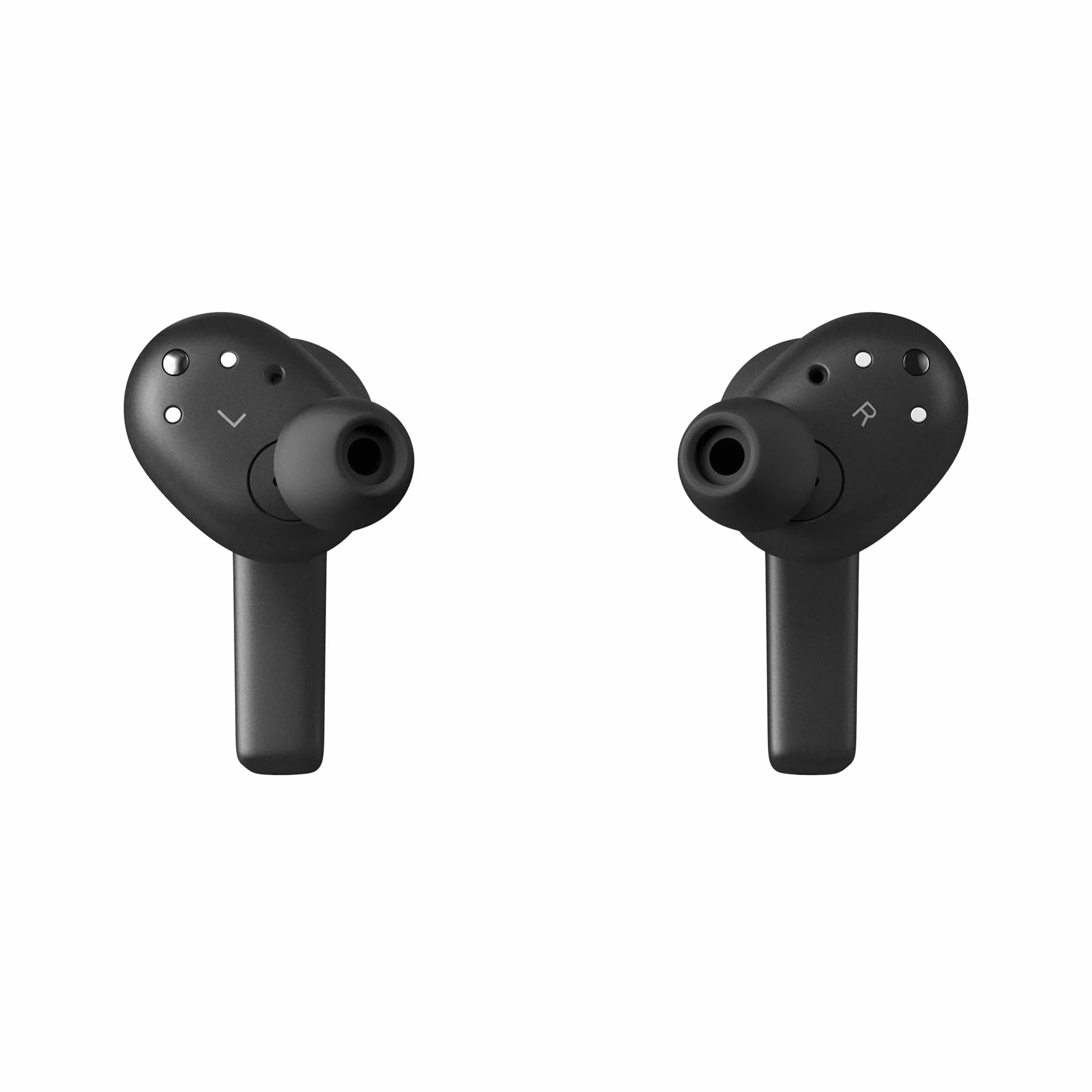 Bang & Olufsen Beoplay EX Bezprzewodowe słuchawki douszne z redukcją szumów (ANC), wodoodporne słuchawki z bluetooth, 28 godzin pracy akumulatora, sportowe i robocze słuchawki z etui ładującym - Black