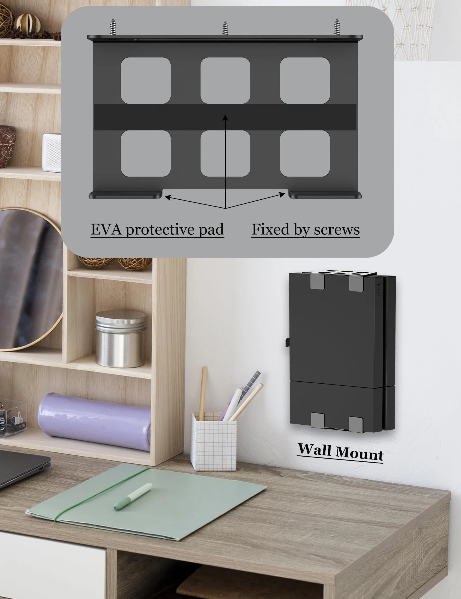 Uniwersalny uchwyt pod biurko do konsoli do gier, odtwarzaczy multimedialnych, interfejsu audio, mini komputera, systemu UPS, montażu sufitowego projektora, pasuje do innych urządzeń o