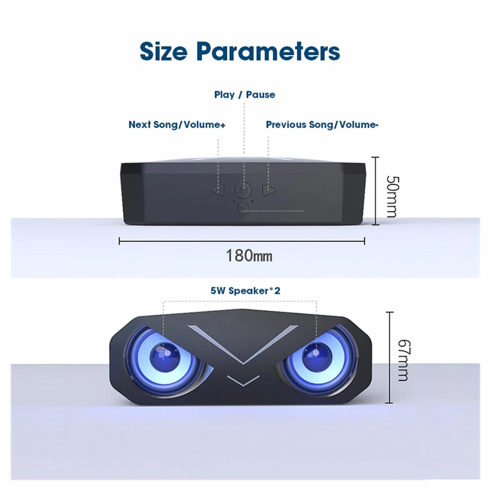 Głośnik komputerowy Bluetooth Bar Bass Bass DOPROWADZIŁO Dis-Play Subwoofer Głośnik dla PC. Obsługa kolumn przenośnych laptopa TF. Karta (Color : Black Speakers, Size : Medium)