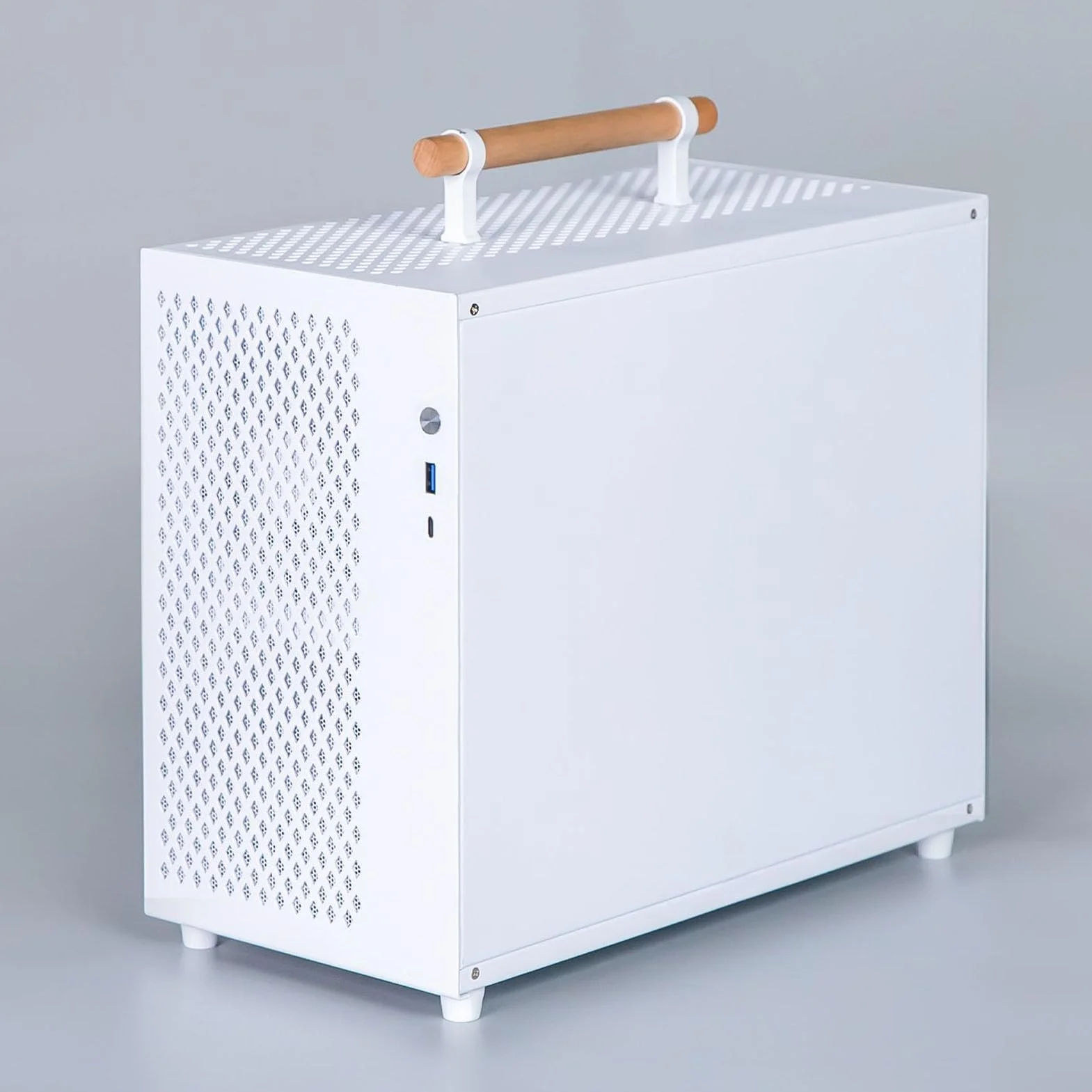 Obudowa Mini ATX Panel Boczny z Hartowanego Szkła Mini Obudowa do Gier Biurowych, Bogaty Interfejs z Typem C i USB 3.0, Prosty Styl do Domowej Rozrywki, do Pracy Biurowej i Gier, „stal, 20,6