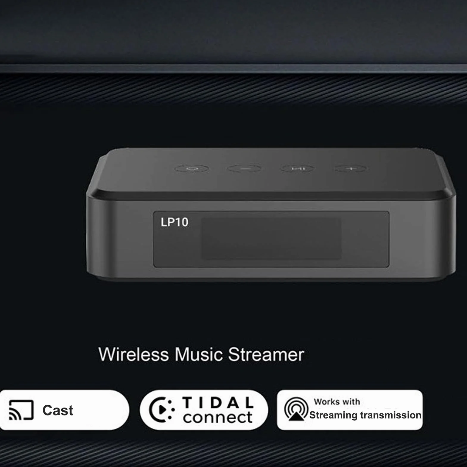 Streamer audio, multiroom stereo odtwarzacz strumieniowy ze sterowaniem aplikacją, ekran LCD 2.3 cm, kompatybilny z wieloma interfejsami do salonu i sypialni