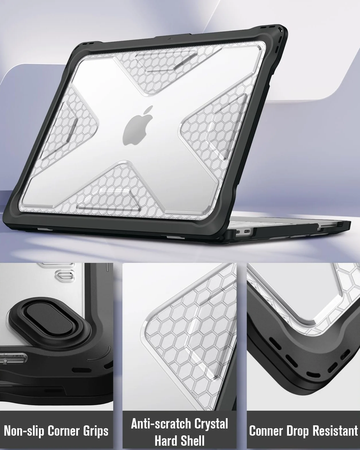 Fintie Etui kompatybilne z MacBook Neo 13 cali A3404 z chipem A18 Pro 2026 - wytrzymałe hybrydowe etui ochronne z TPU, przezroczyste