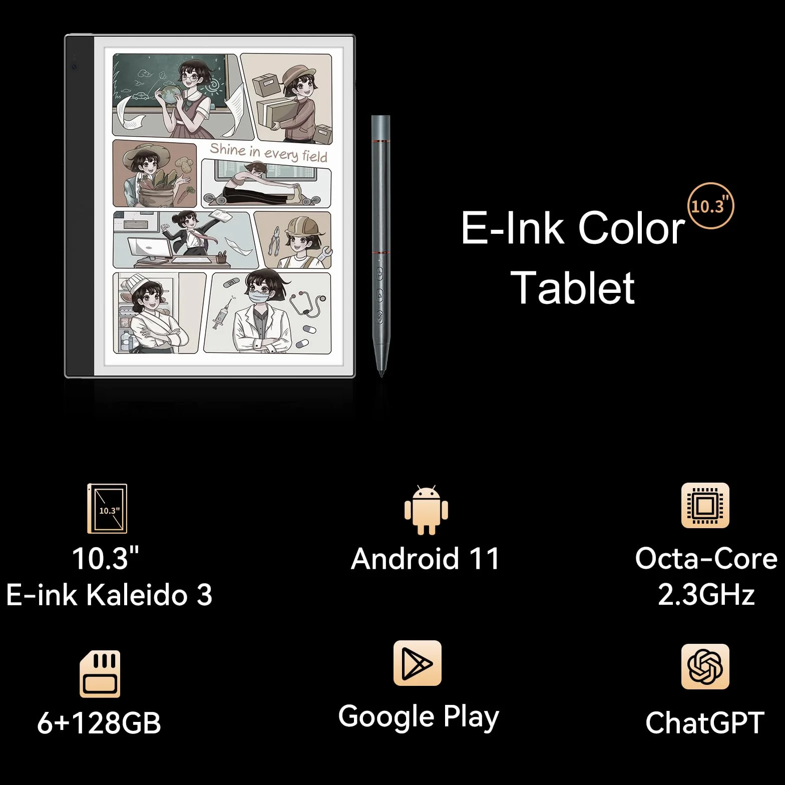Bigme inkNote Color + Ereader 26.2 cm 150 PPI Display Kaleido 3 Eink Tablet do czytania e-booków i robienia notatek