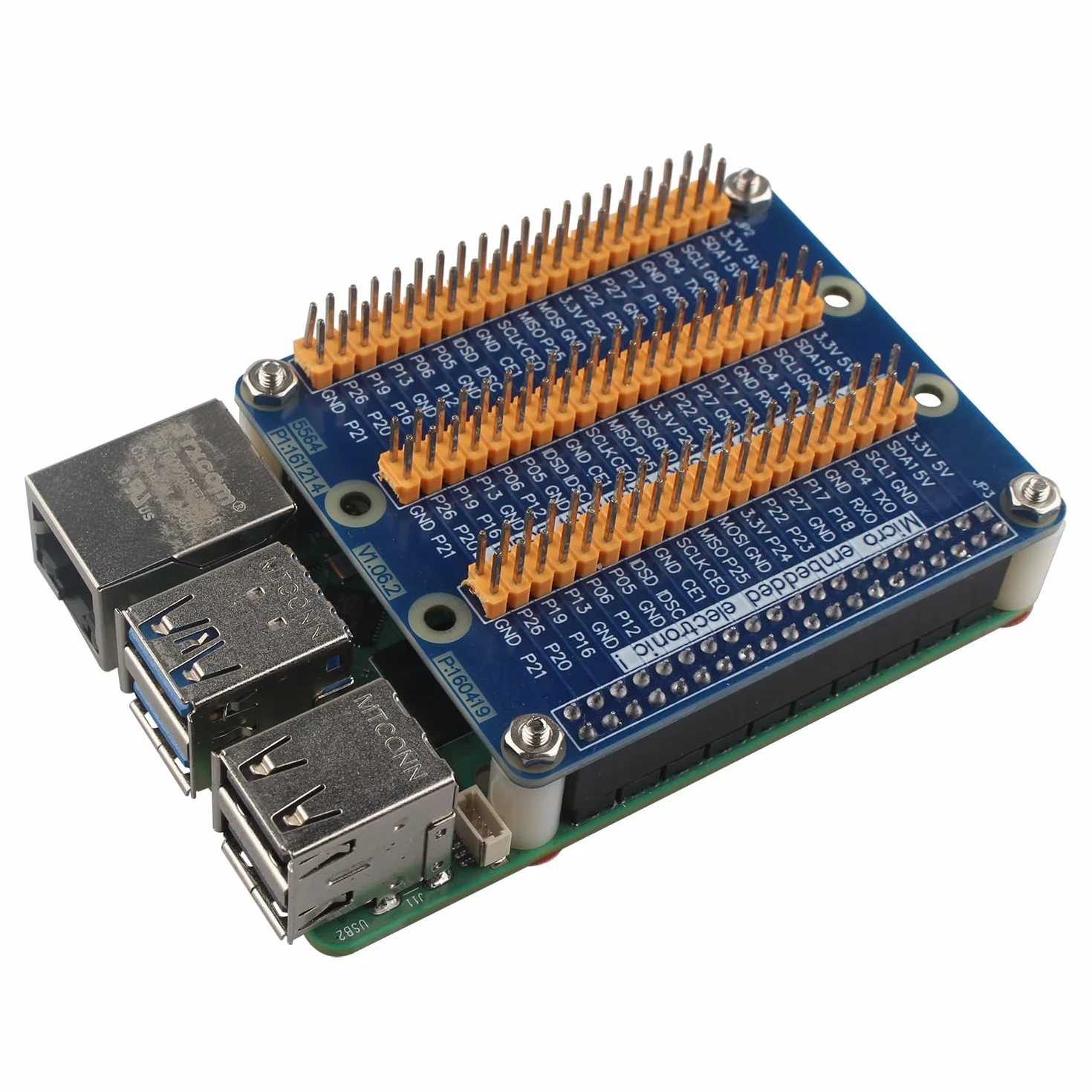 ZDE Uniwersalna karta rozszerzeń GPIO, GPIO 1 do 3 portów, kompatybilna z Raspberry Pi 5, Pi 4B, Pi 3, Pi 2, Pi Model B