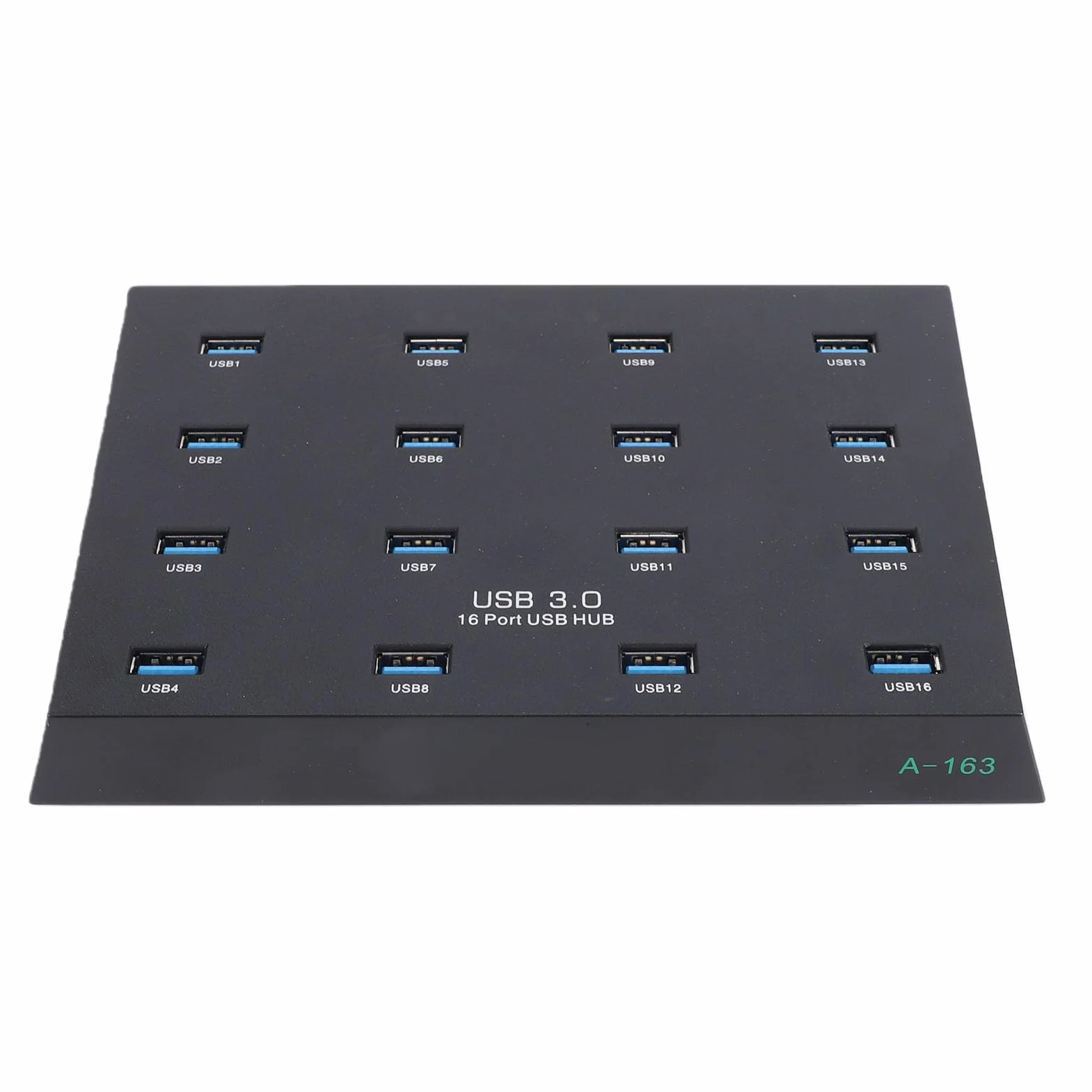GOWENIC Koncentrator USB 3.0, 16 Portów, Transfer Danych 5 Gb/s, Koncentrator USB Klasy Przemysłowej z Zabezpieczeniem Przed Zwarciem, do Napędu Flash Czytnik Kart Karta Pamięci Dysk (wtyczka UE)