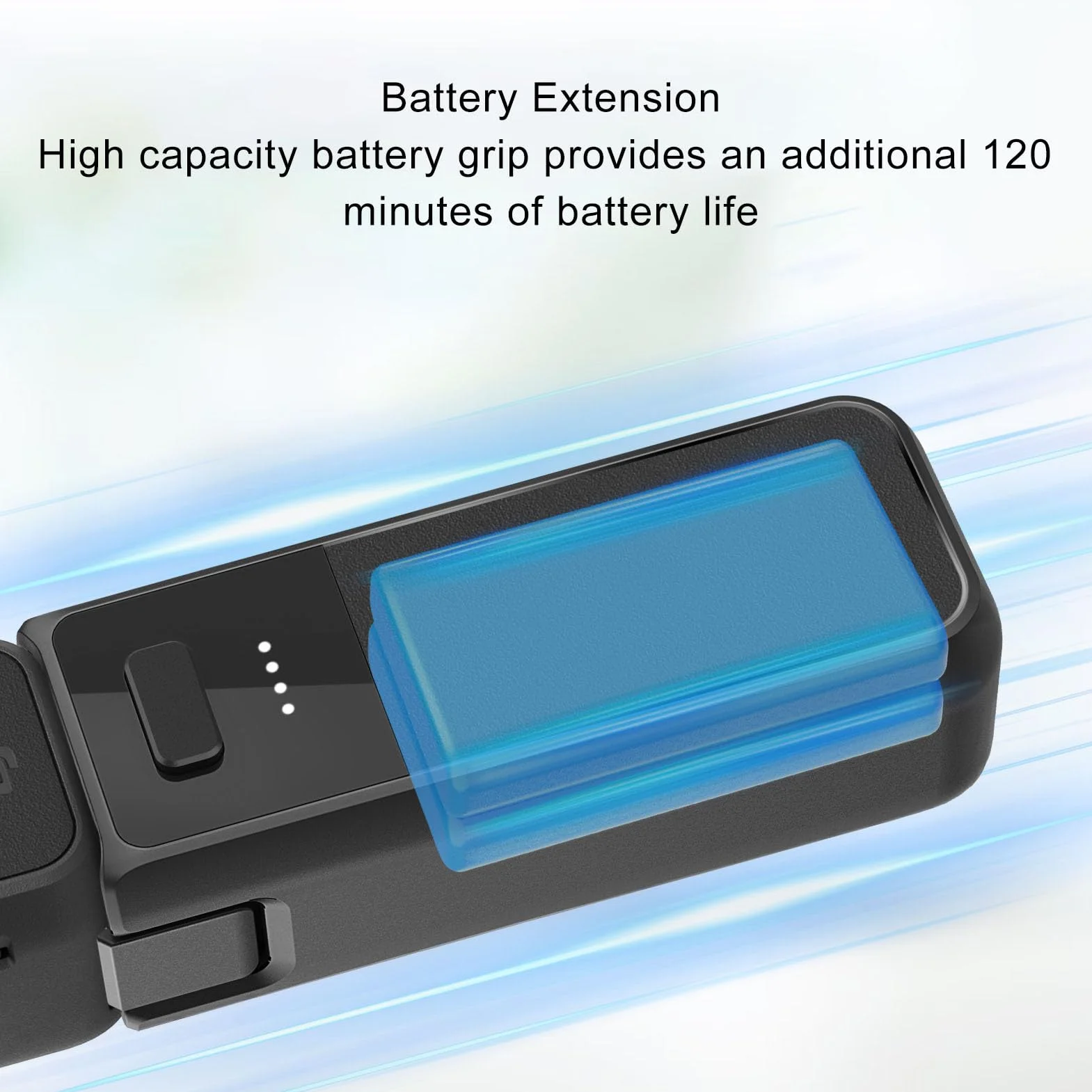 Uchwyt Baterii do Pocket 3 Creator Combo, Uchwyt Baterii Pocket 3, Zarezerwowany Gwint 1/4”, Wbudowana Bateria 2800 MAh, Szybkie ładowanie 10 W