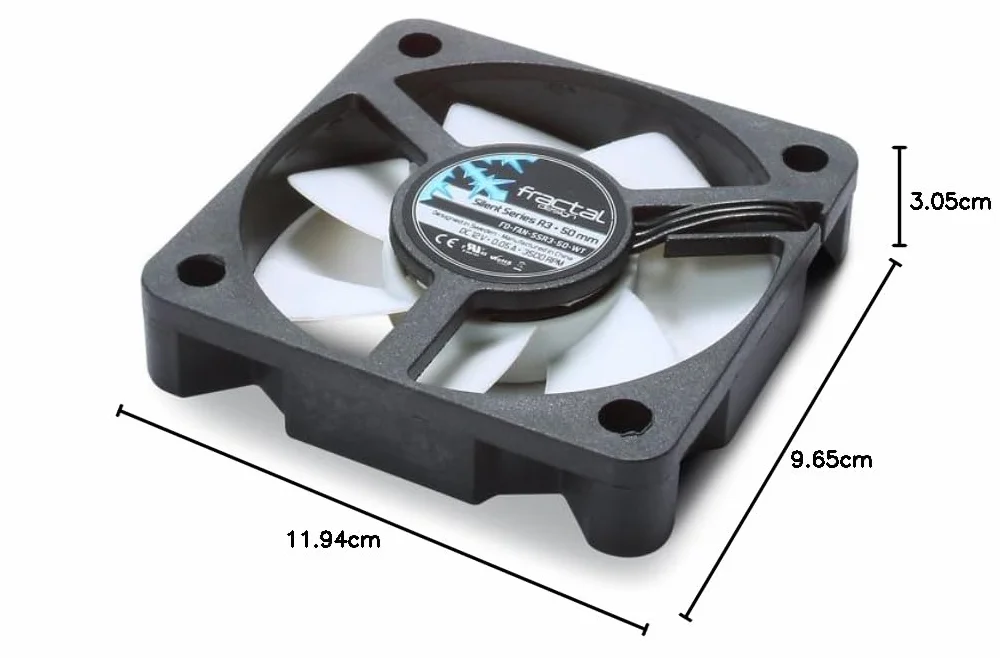 Fractal Design Silent Series R3 biały - cichy wentylator komputerowy - zoptymalizowany pod kątem cichej pracy - 50 mm - prędkość obrotowa 3500 obr./min - czarny kabel wstążkowy - łożyska karabinu - 12 V - czarny/biały (pojedynczy)