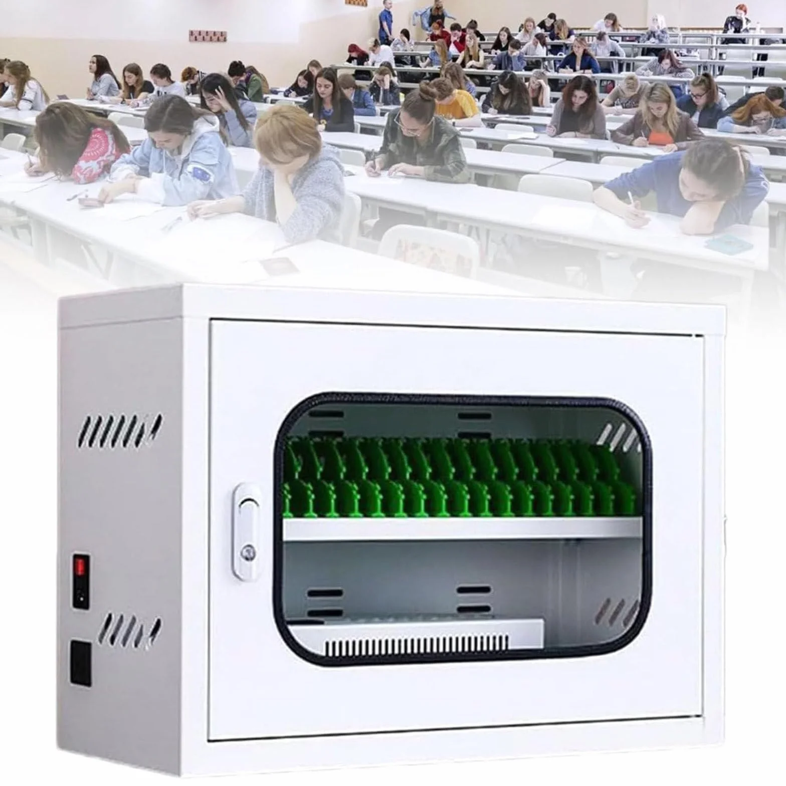 Stacja ładująca do telefonu komórkowego z 30 gniazdami, przenośna szafka ładująca USB dla studentów, pracowników i turystów