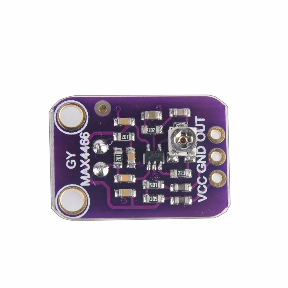 DollaTek 3 szt. elektretowy wzmacniacz mikrofonowy MAX4466 modu? regulowany wzmocnienie niebieska p?ytka rozdzielcza dla Arduino