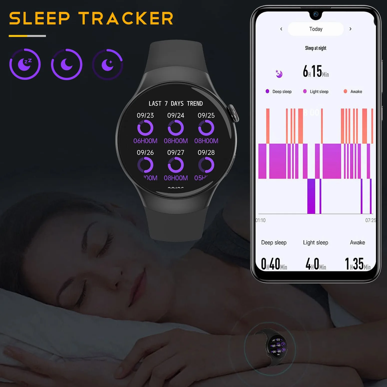 Smartwatch z funkcją telefonu, zegarek fitness dla mężczyzn i kobiet, okrągły ekran dotykowy o przekątnej ekranu 1,32", wodoszczelny IP67, zegarek sportowy ze spersonalizowanym ekranem, sterowanie