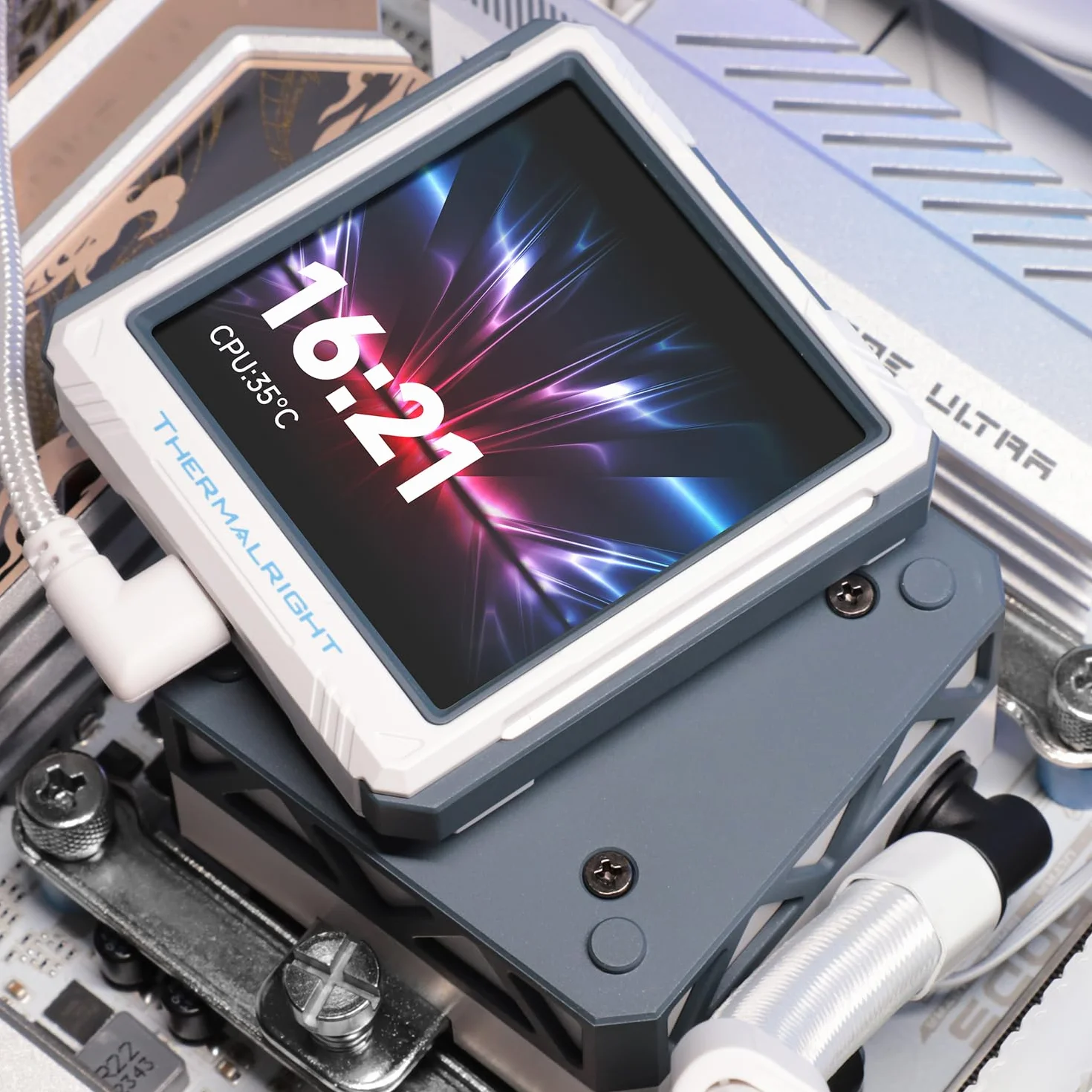 TR FW360 Ultra ARGB biały CPU AIO Cooler, PC 360, wyświetlacz IPS LCD o rozdzielczości 480 x 480, do AM4/AM5 i Intel LGA1700/1851, pompa o wysokiej wydajności