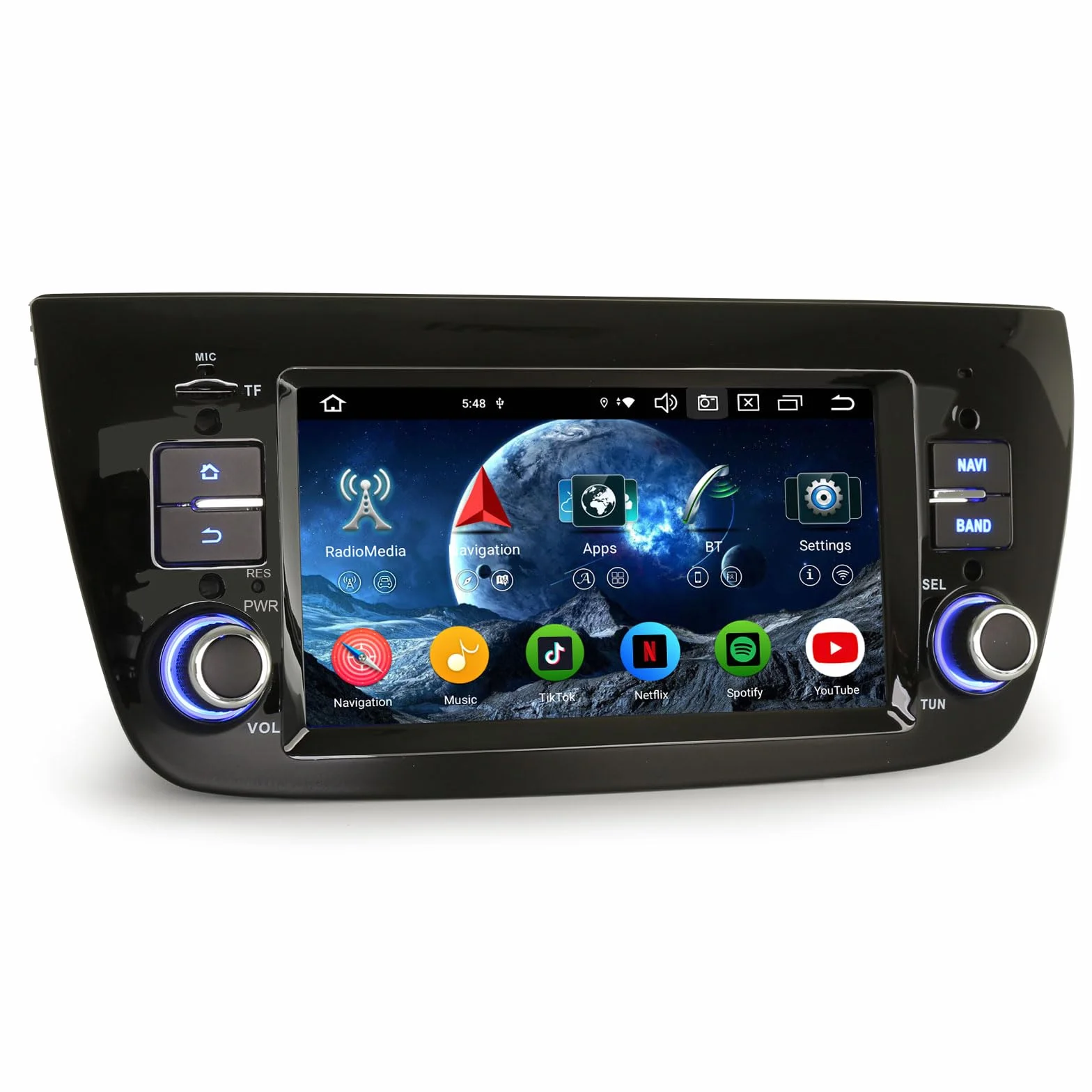 Erisin Radio samochodowe z systemem Android 14 z nawigacją GPS do FIAT Doblo, Opel Combo Tour D, obsługuje bezprzewodowe CarPlay Android Auto Bluetooth 5.0, WiFi 4G DAB+, USB FM RDS OBD2, DTV, Canbus