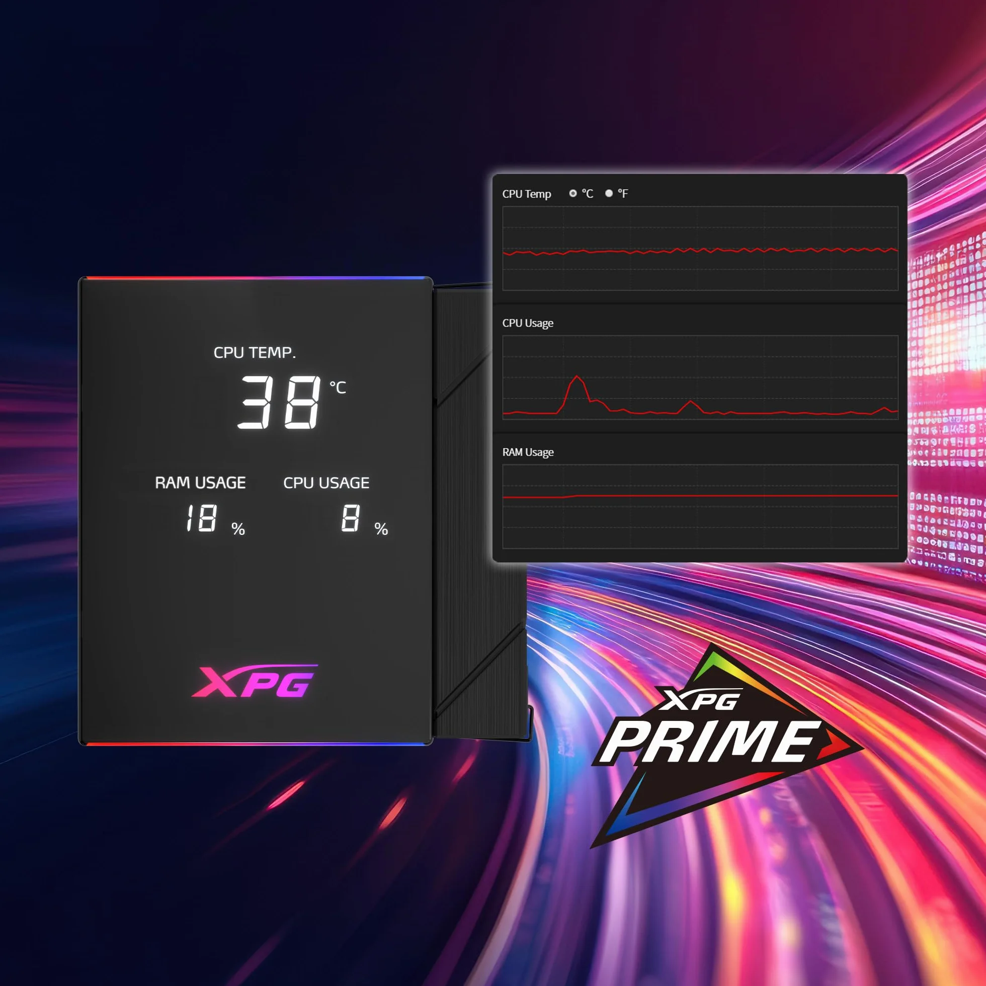 Wentylator XPG MAESTRO PLUS 62DA (120 mm ARGB Fan) czarny - chłodzenie powietrza CPU, 250 W TDP