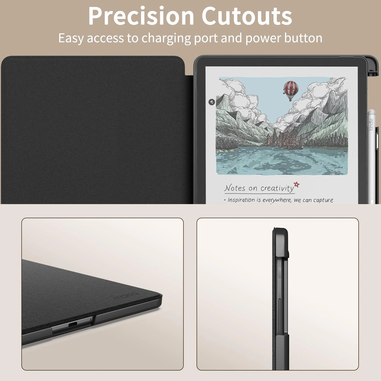 MoKo Case for 11" Kindle Scribe 3rd & Scribe Colorsoft 2025, Denim Black | with Pen Holder, Lightweight Shell Sleek Cover, Auto Wake/Sleep, Slim & light weight