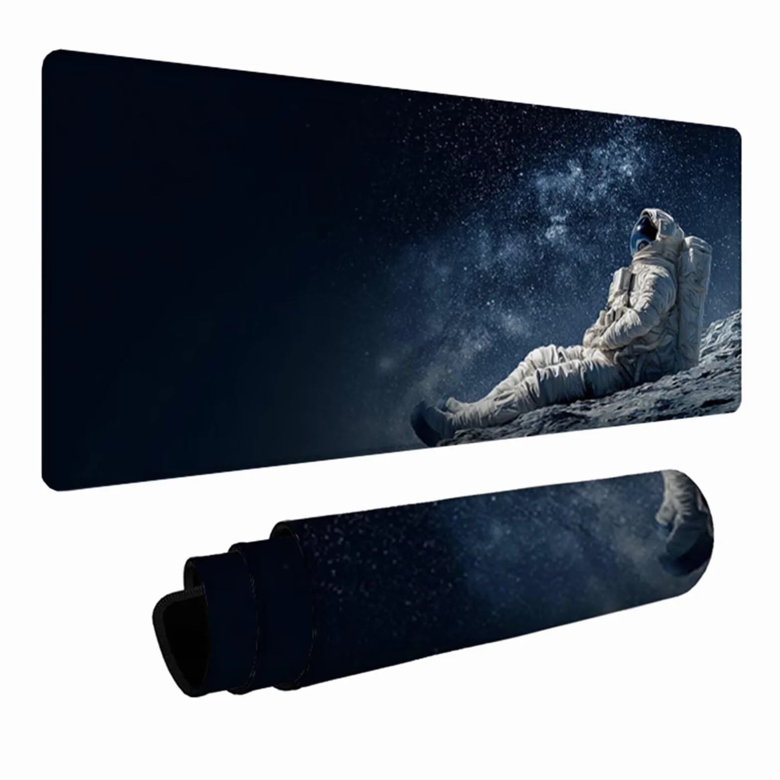 Podkładka pod mysz XXL astronauta, gwiaździste niebo podkładka na biurko 1000 x 500 x 3 mm, podkładka pod mysz do gier z gumową podstawą, poprawia dokładność i szybkość, duża podkładka na biurko, K