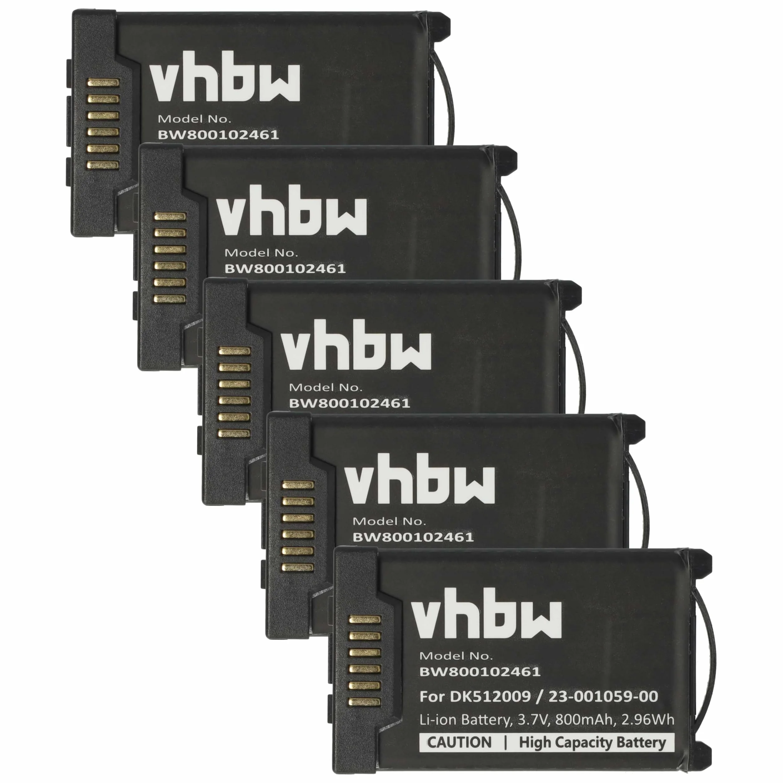vhbw 5 x akumulator zastępczy do DK512009, 23-001059-00 do bezprzewodowego telefonu stacjonarnego (800 mAh, 3,7 V, litowo-jonowy)