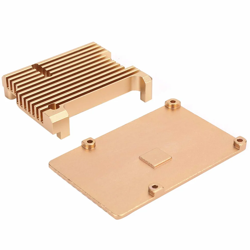 Obudowa ochronna ze stopu aluminium do Raspberry Pi 3 model 2B/3B, odprowadzanie ciepła, akcesoria komputerowe (złota)