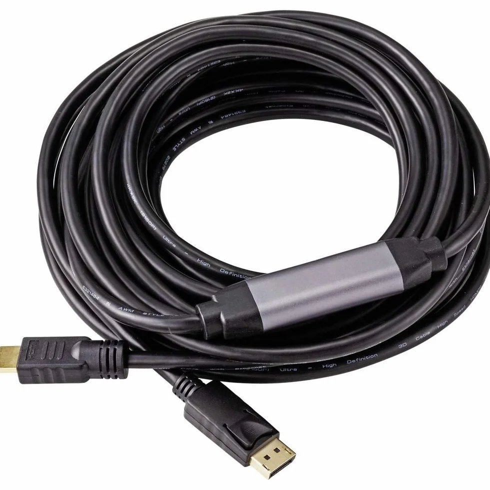 RENKFORCE DisplayPort/HDMI Kabel Adapter Wtyczka męska DisplayPort, Wtyk męski HDMI-A 10.00 m czarny RF-4581870 Kabel D
