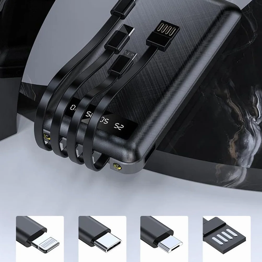JJJ Mini szybkie ładowanie jest dostarczane z Line Sharing Power Bank 20 000 mAh światło i przenośny powerbank o dużej pojemności (kolor: biały, rozmiar: 10 000 mAh)