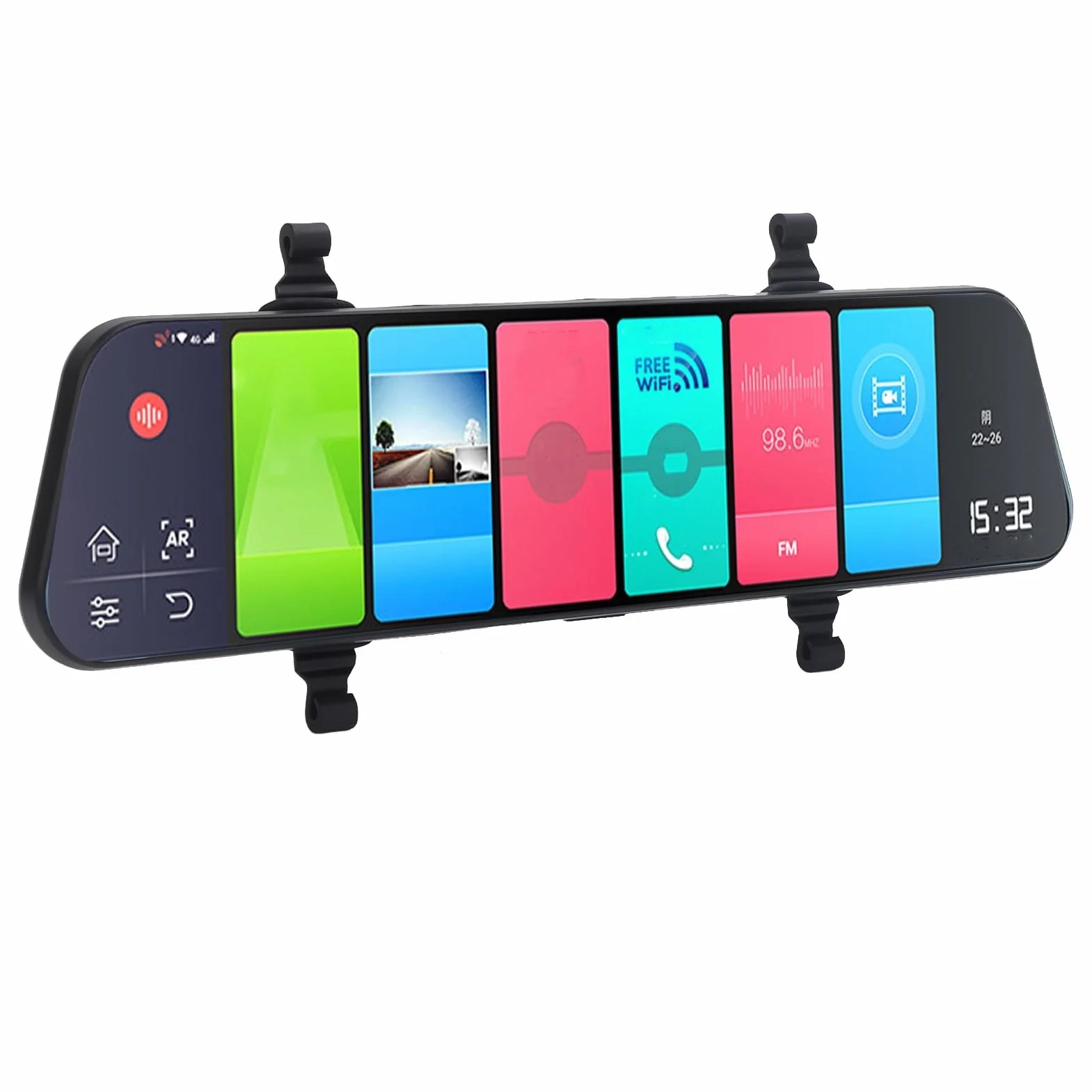 12-calowa Kamera Samochodowa w Lusterku, Kamera Cofania z Ekranem Dotykowym 080P FHD, Kamera Cofania 4G WiFi Rejestrator Jazdy z Nagrywaniem w Pętli, Szeroki Kąt 120°, Czujnik G