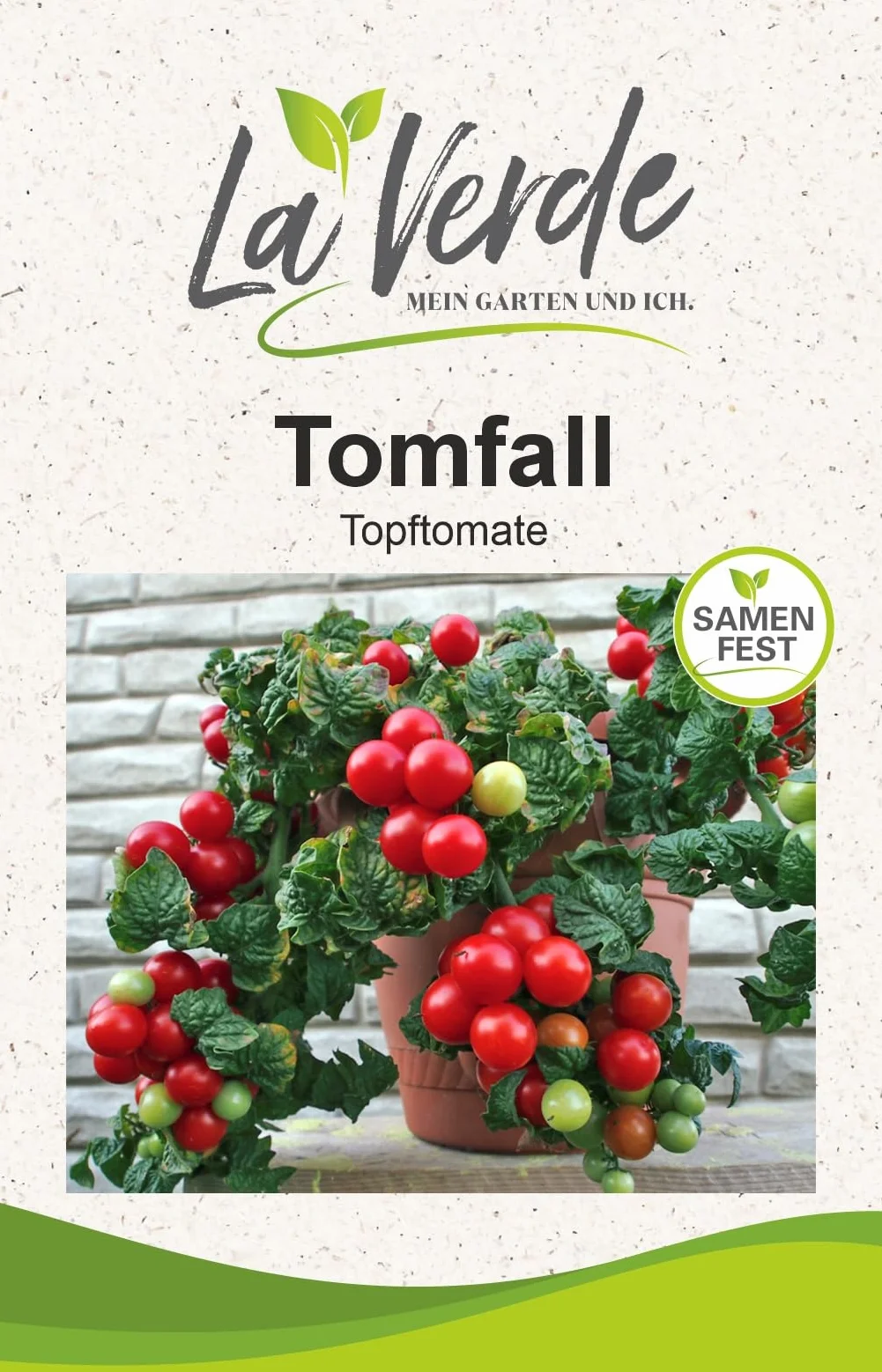 La Verde MEIN GARTEN UND ICH. Tomfall nasiona pomidorów na ok. 10 roślin, wytrzymały pomidor wiszący, materiał siewny bez techniki genetycznej