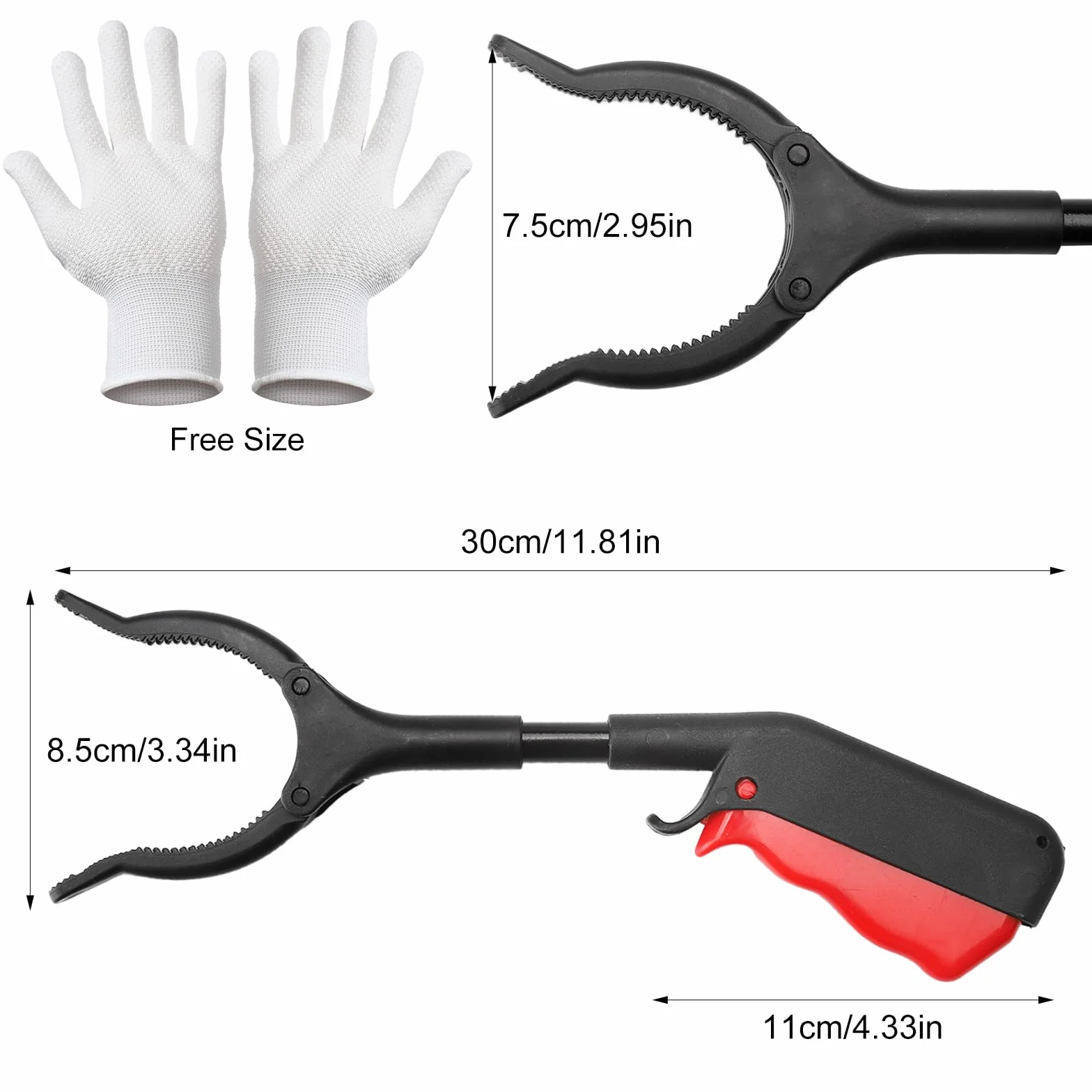 Chwytaki dla seniorów z Dot Glove 30 cm krótki chwytak do śmieci
