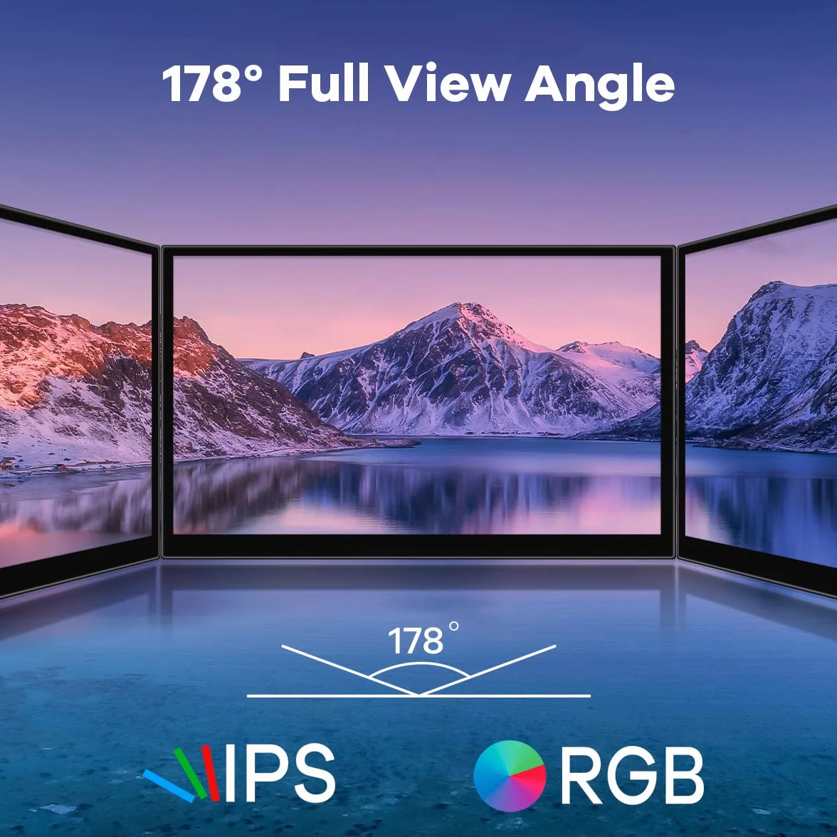 Hosyond 10,1-calowy pojemnościowy ekran dotykowy IPS LCD wyświetlacz HDMI przenośny monitor 1024 x 600 wbudowane podwójne głośniki do Raspberry Pi 4 3 2 Zero B+ Model B Xbox PS4 Windows 7/8/10