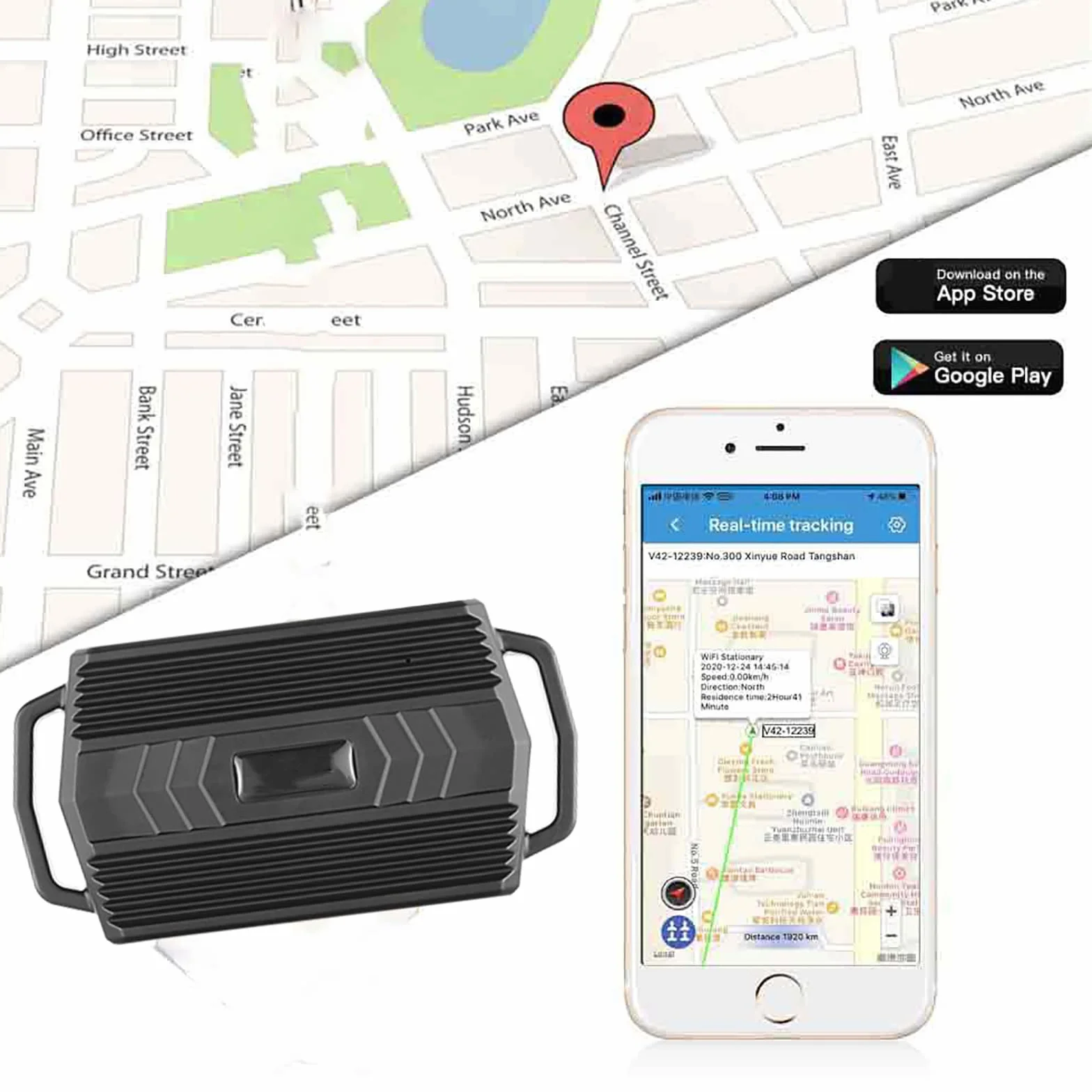 GPS Tracker Zwierzę, W Czasie Rzeczywistym Szerokość I Długość/Czas/prędkość, Alarmy Przekroczenia Prędkości I Zmiany Biegów, Dla Cow Camel 3000mAh Lokalizator GPS I Monitor Samochodowy