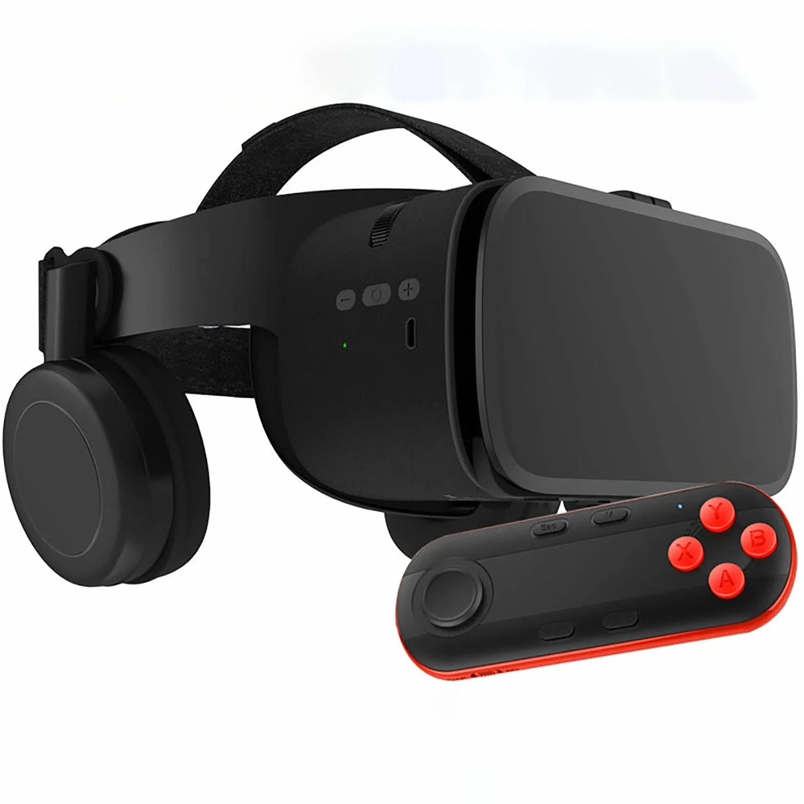 Pełnoekranowe okulary wirtualnej rzeczywistości 3D VR z pilotem zdalnego sterowania, oryginalne okulary stereo 3D VR do iPhone'a 14 13 12 11 Pro Mini X R S Max Samsung Galaxy VR zestaw do iOS Android Phone (kolor: B
