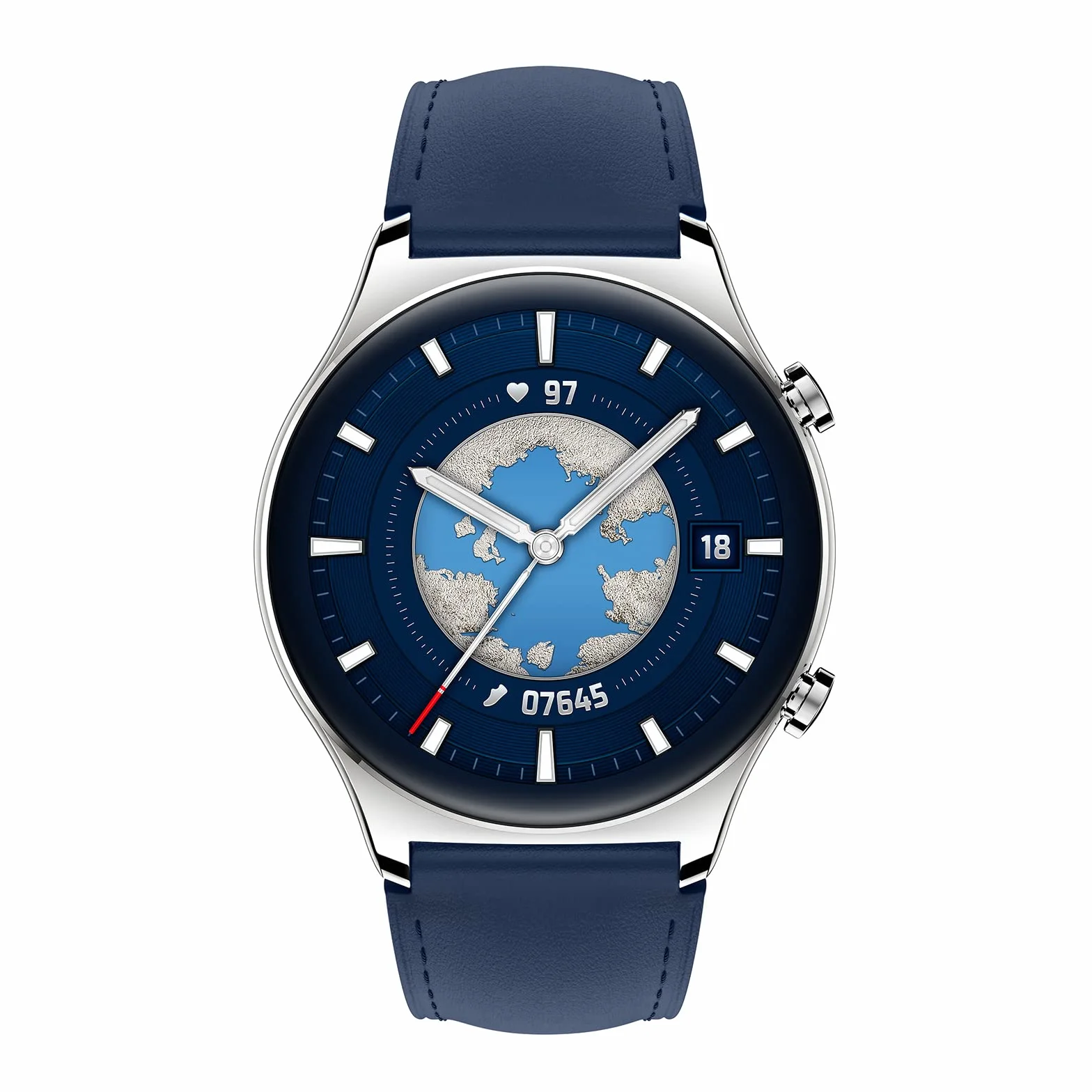 HONOR Watch GS3 Inteligentny zegarek, 1,43-calowy kolorowy ekran AMOLED, połączenie Bluetooth, monitorowanie tętna AI, GPS, 100 trybów treningu dla Androida IOS, niebieski