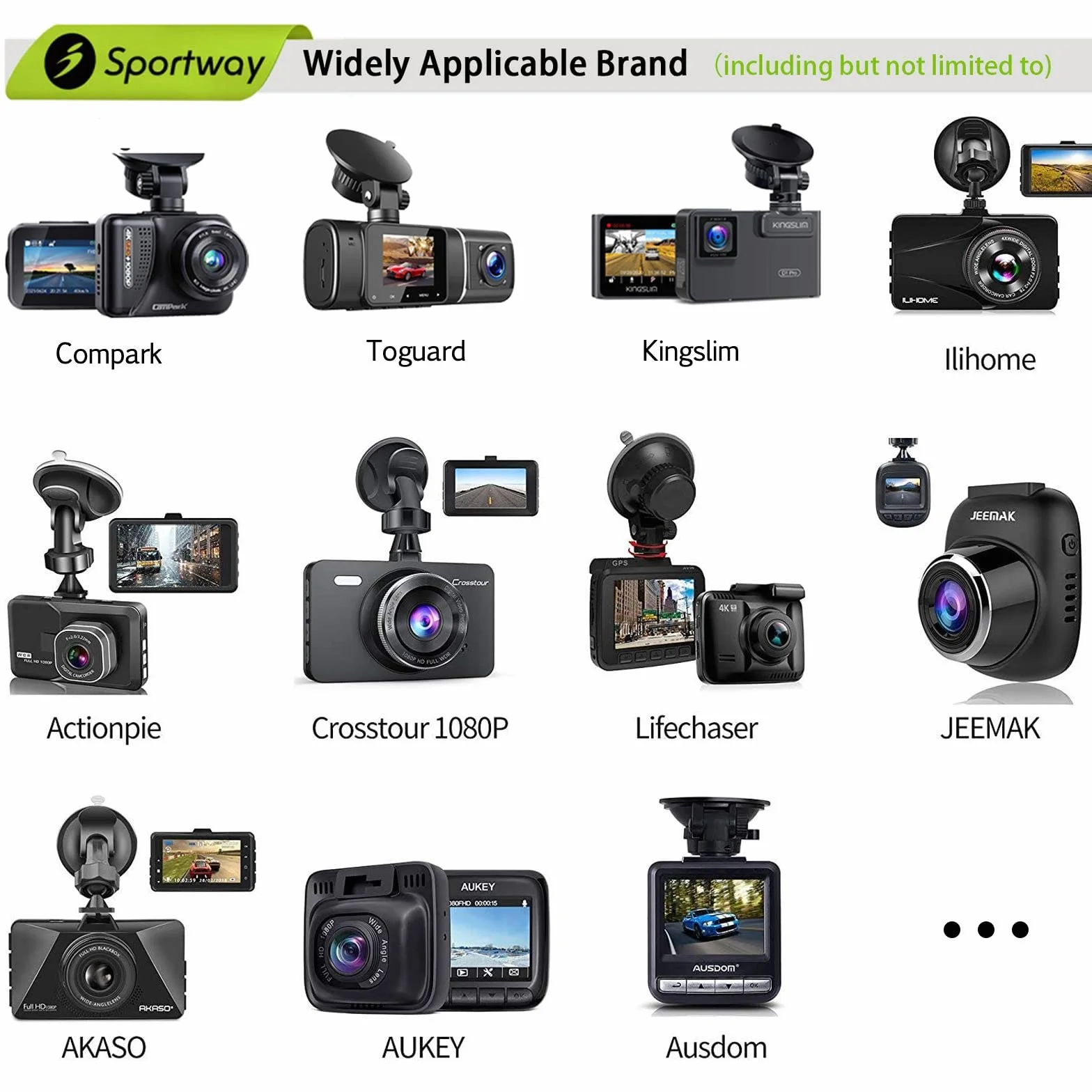 Sportway Uchwyt na kamerę Dash Cam, S10 Pro, przyssawka, 10+ przegubów, do kamer Rove Apeman Chortau Roav Nexar iiwey Rexing Z-Edge Old Shark YI 98% Auto Dash Cameras