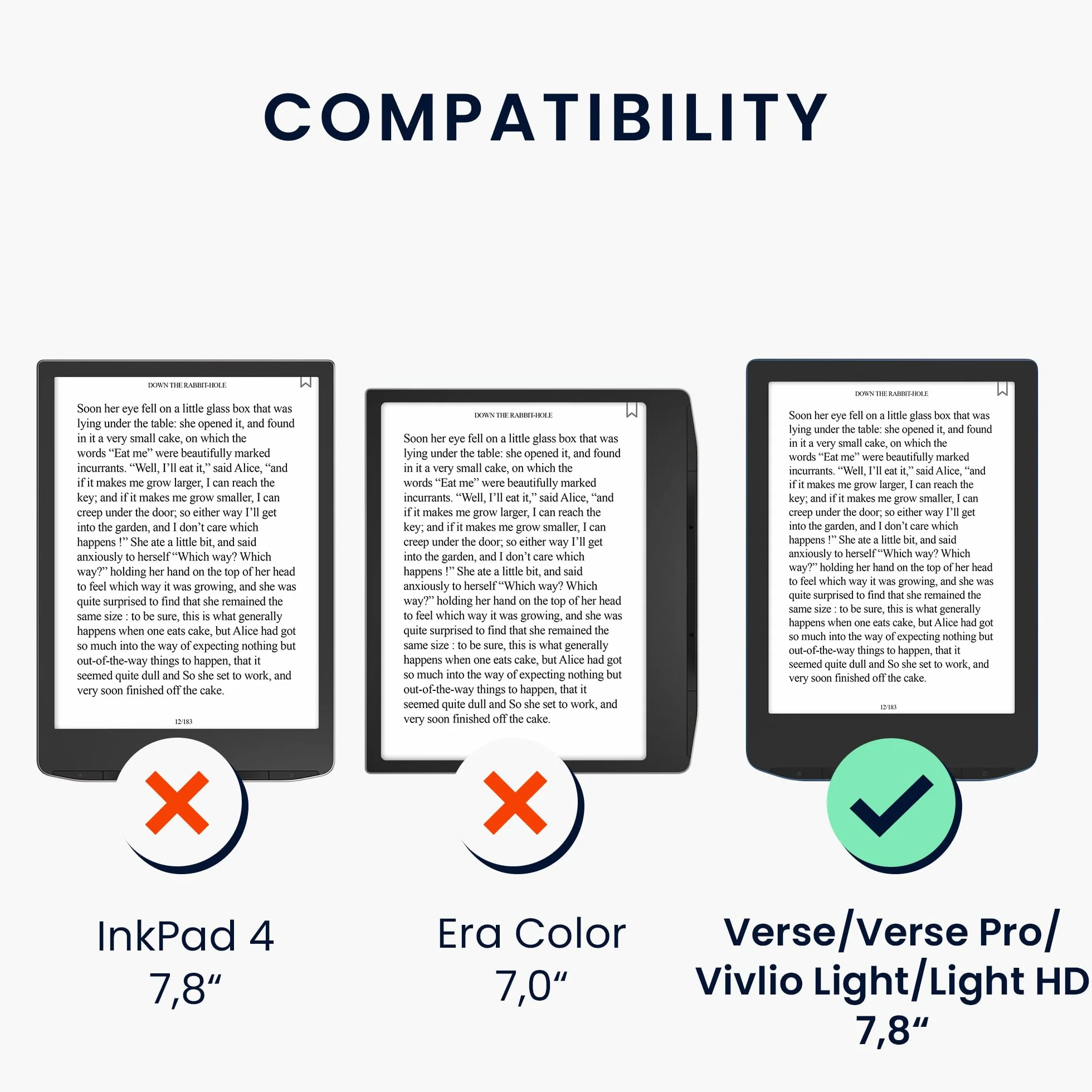 kwmobile Etui Kompatybilne z Pocketbook Verse/Verse Pro/Verse Color/Vivlio Light/Light HD - Etui PU z paskiem - Koty Pomarańczowe/Czarne/Białe