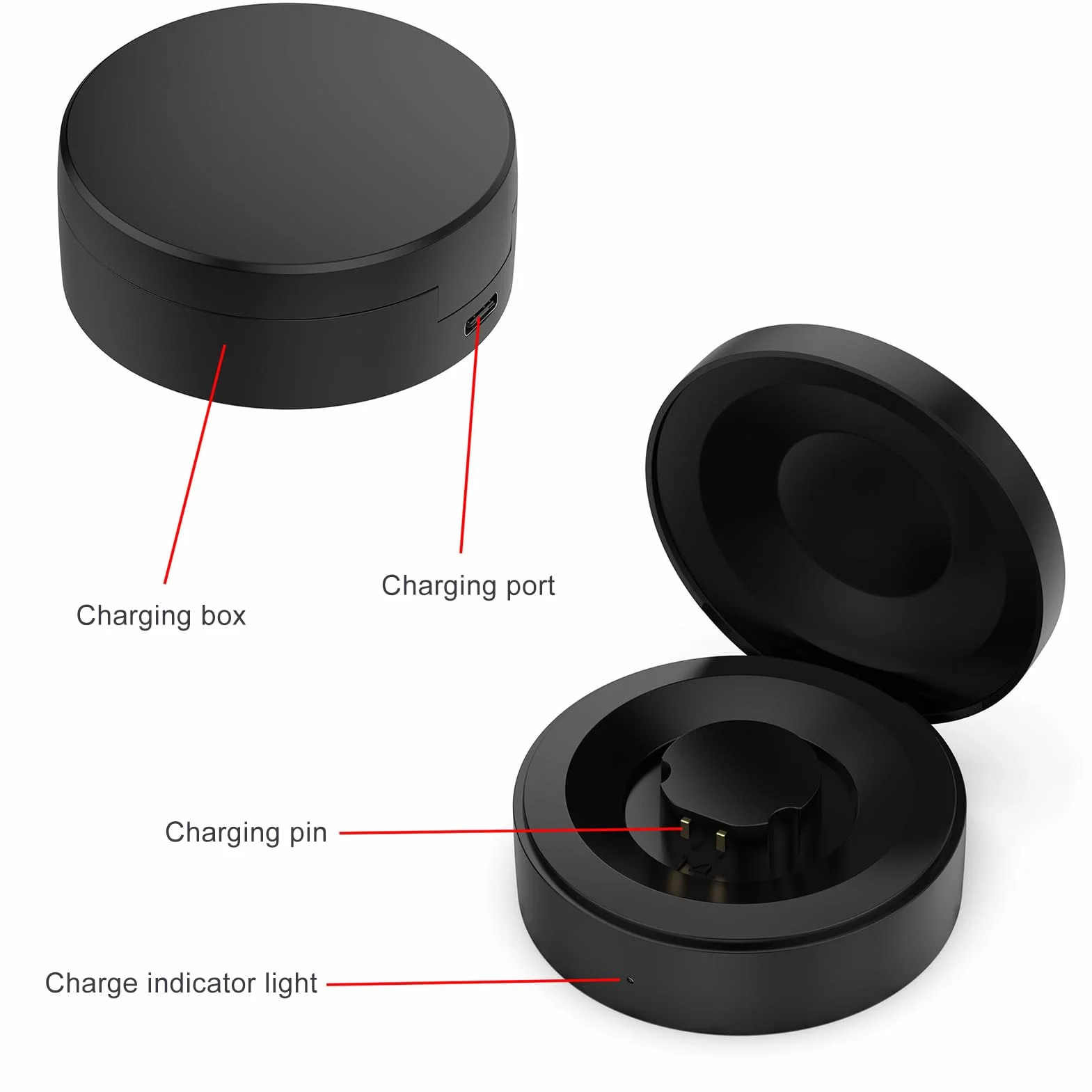 RingConn Gen1 Smart Ring Box, Przenośna Obudowa ładowania 590MAH z Kablem Typu C, Wygodny Wskaźnik, Nadprądowy Osłona Napięcia do Podróży, Domu, Lotów (6-7#)