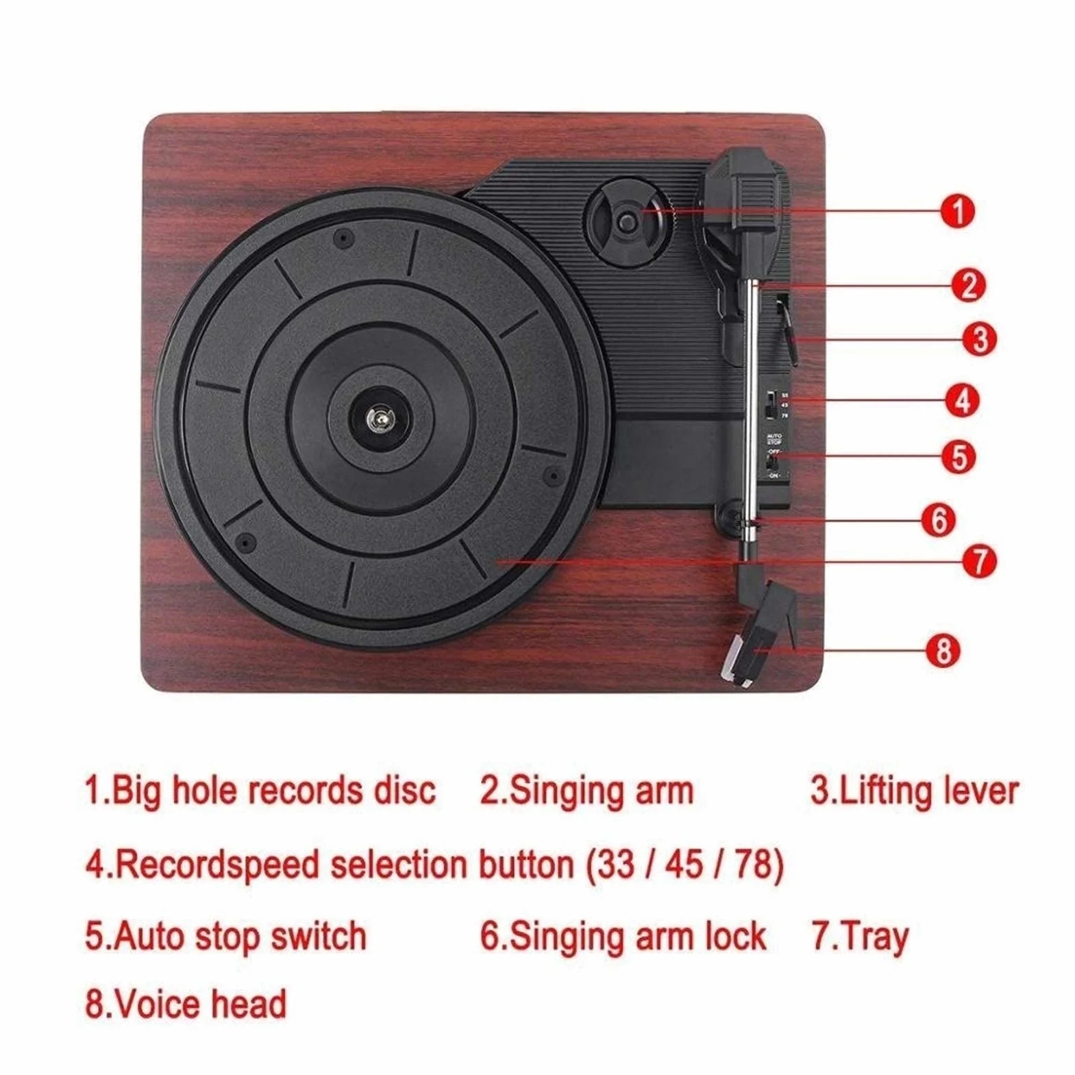 Gramofon, Kolor drewna, Płyta, Retro, Odtwarzacz audio, Przenośny gramofon, Płyta winylowa, Audio