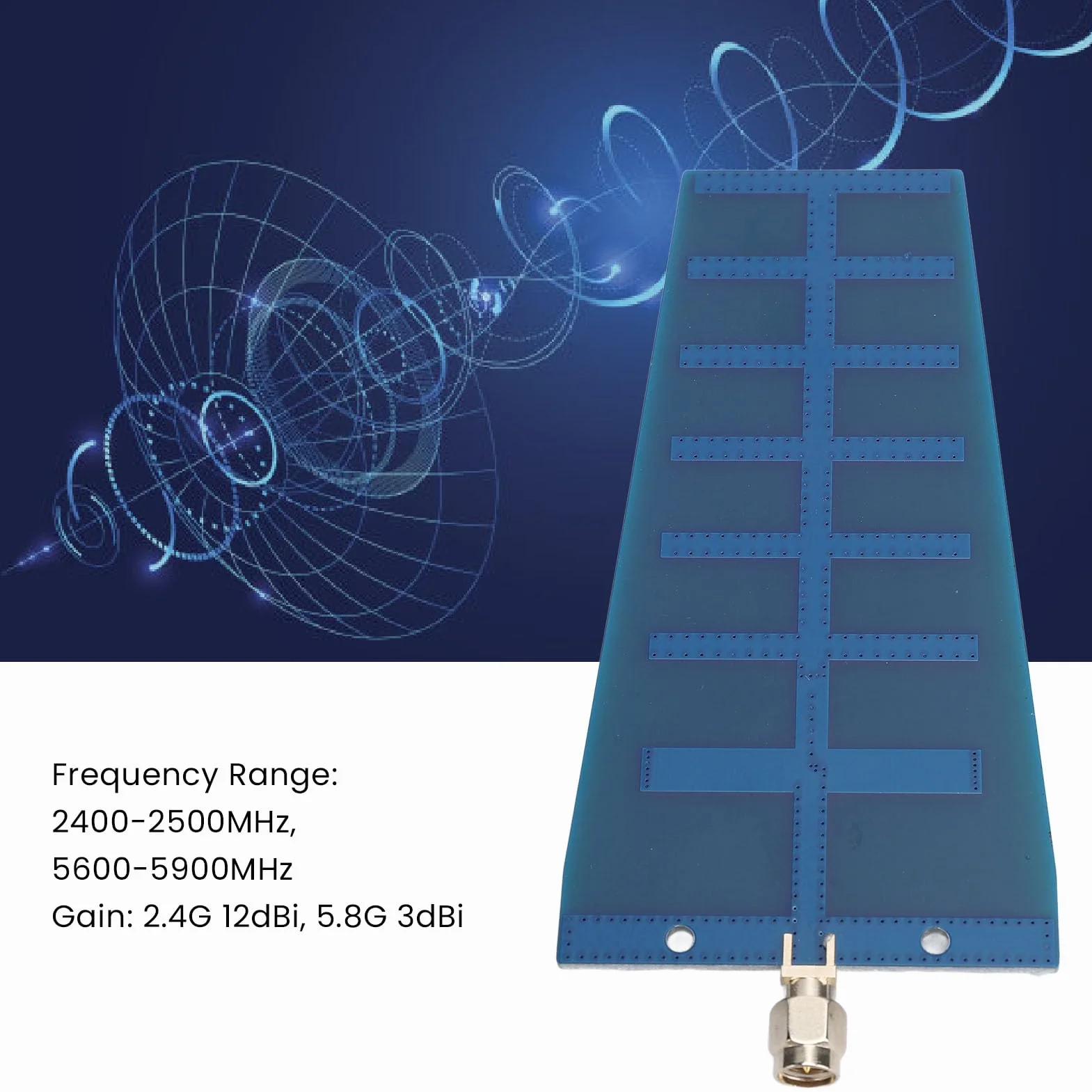Antena kierunkowa 12 DBi 2,4 GHz 5,8 GHz 5,8 GHz WLAN kierunkowa antena PCB Yagi ze złączem SMA do bezprzewodowej kamery, ulepszony sygnał i odległość