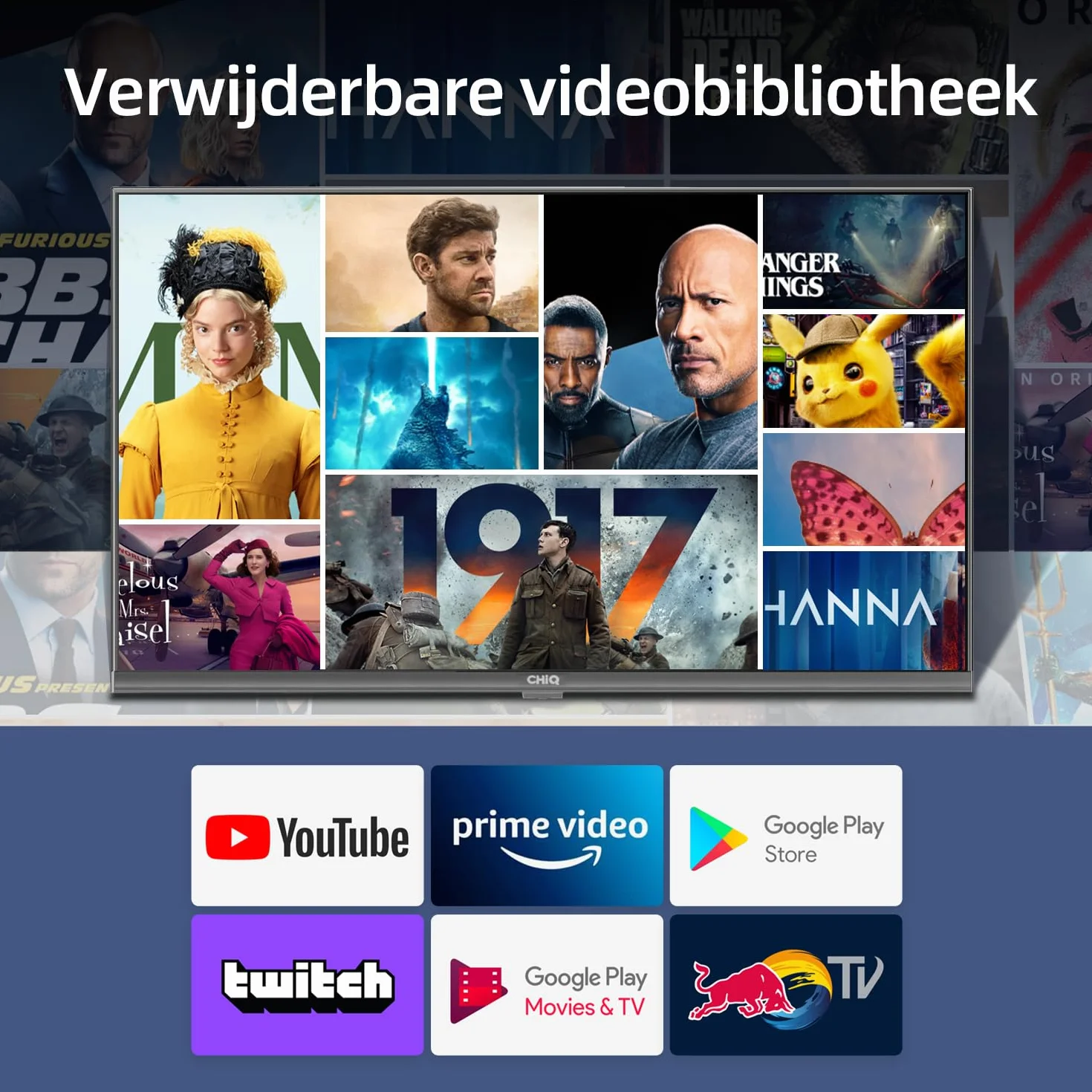 CHIQ L32G7L, 32-calowy, Android TV 11 ultra cienka krawędź, HDR, DBX-TV, Smart TV, Netflix, Prime Video, Youtube, Wi-Fi 2.4/5G, Bluetooth, Chromecast, Google Assistant