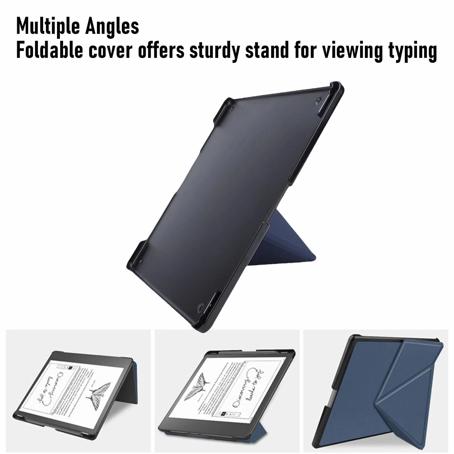 Etui na Kindle Scribe 2022 2024, Składane Etui Slim PU Shell 10,2 Cala z Automatycznym Uśpieniem i Gniazdem na Długopis (ciemny niebieski)
