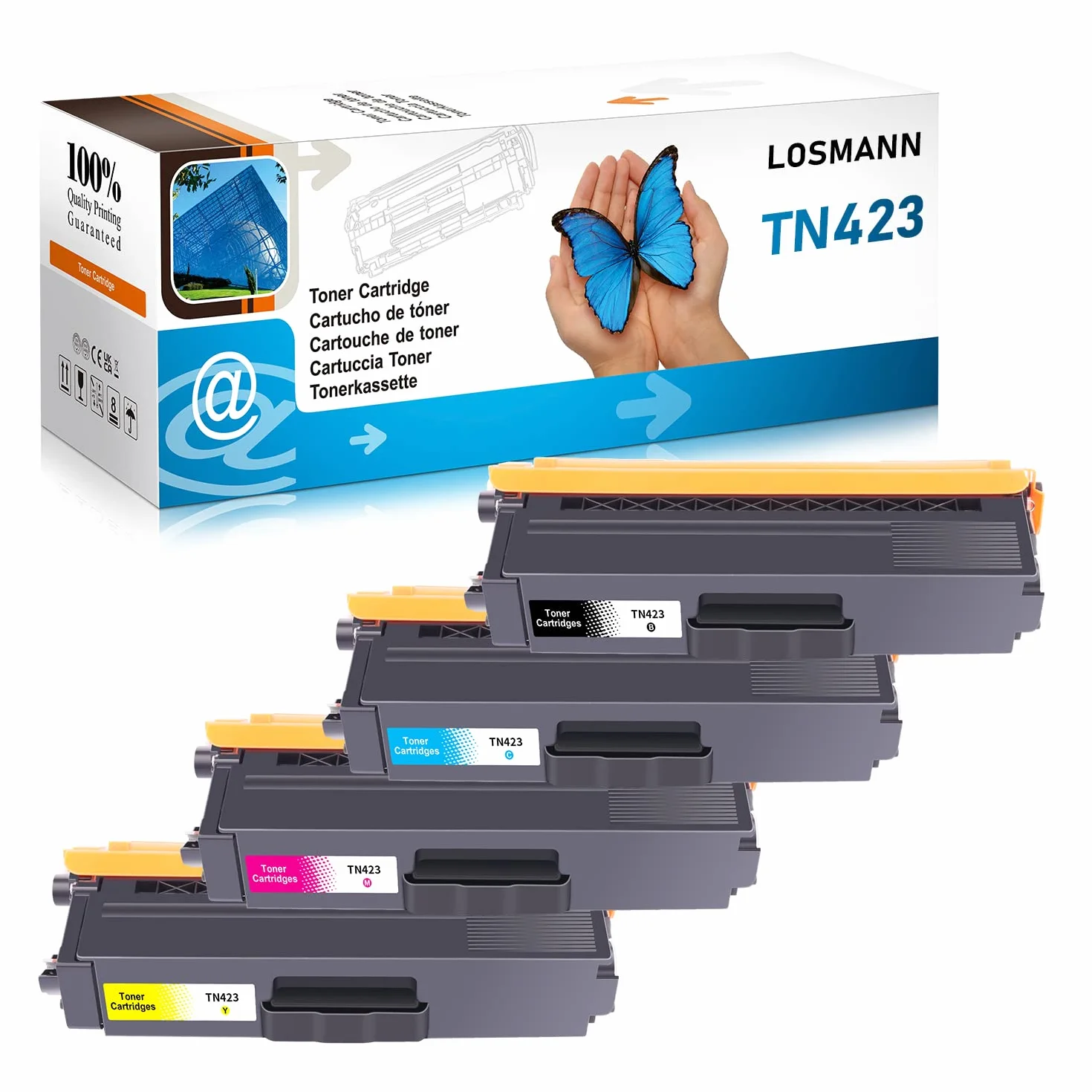 LOSMANN Kompatybilne wkłady z tonerem zamiennik do Brother TN421 TN423 do Brother MFC-L8690CDW MFC-L8690CDW DCP-L8410CDW MFC-L8900CDW HL-L8260CDW HL-L8360CDW (opakowanie 4 szt.)