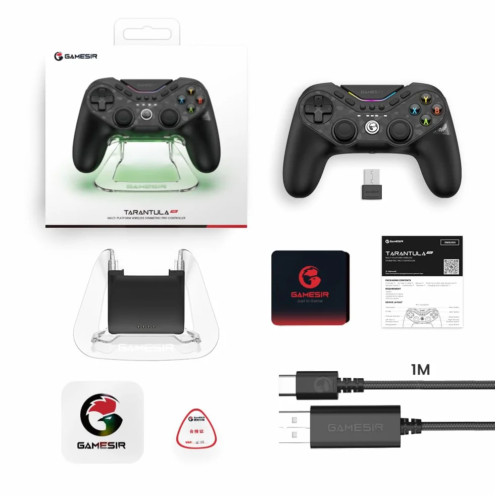 GameSir Tarantula Pro Wireless Multi-Platform Controller & Quick Charging Dock Bundle do Switch/Switch 2 (6-osiowy żyroskop i NFC), PC, Android i iOS – Anti-Drift TMR Sticks