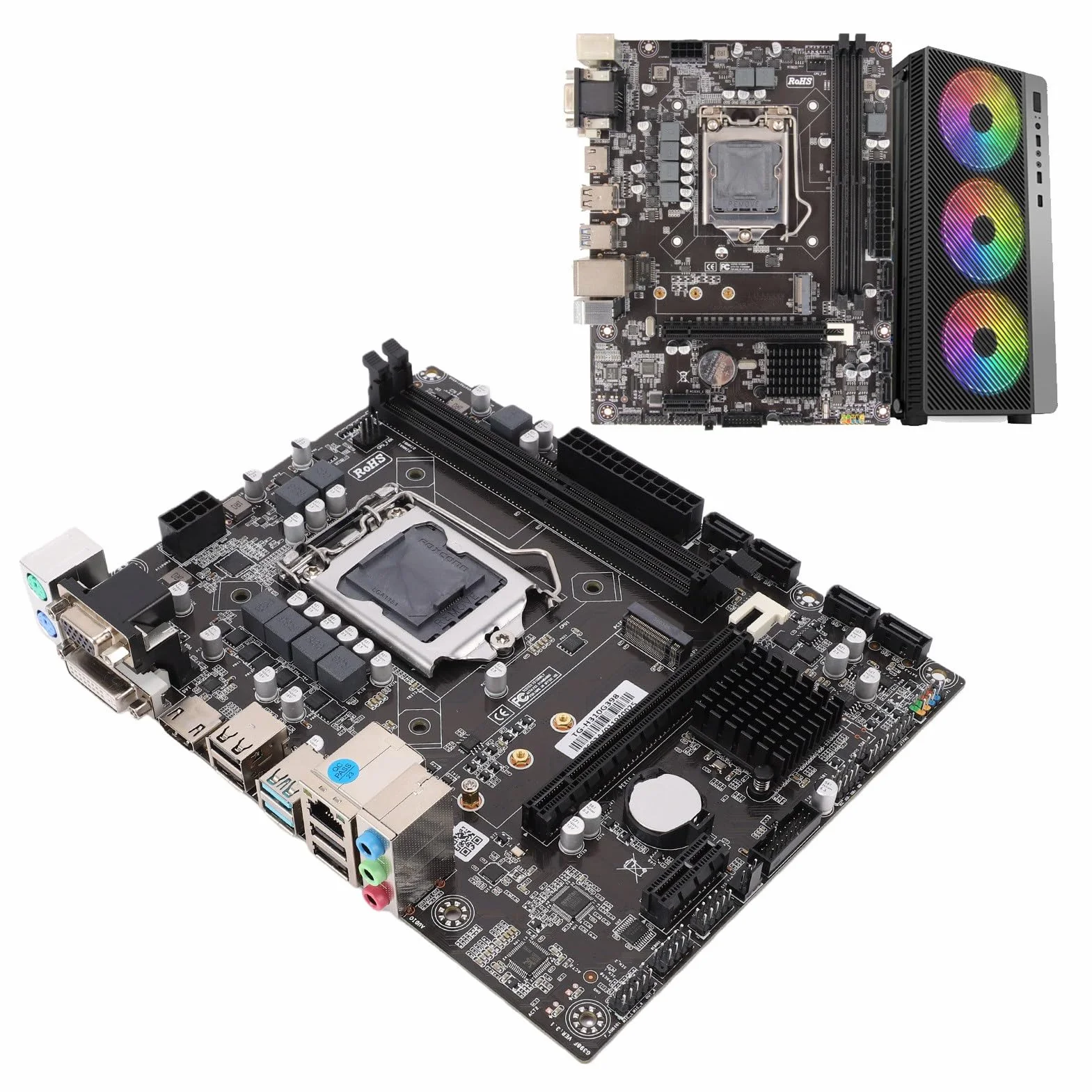 Płyta Główna H310 LGA 1151, maks. 32 Gb DDR4 NVME M.2 SATA 6 Gb Micro ATX Gamingowa Płyta Główna z Portem PCIE HMDI DVI VGA, Obsługuje 8th 9th G dla Lvy Bridge dla Intel Core