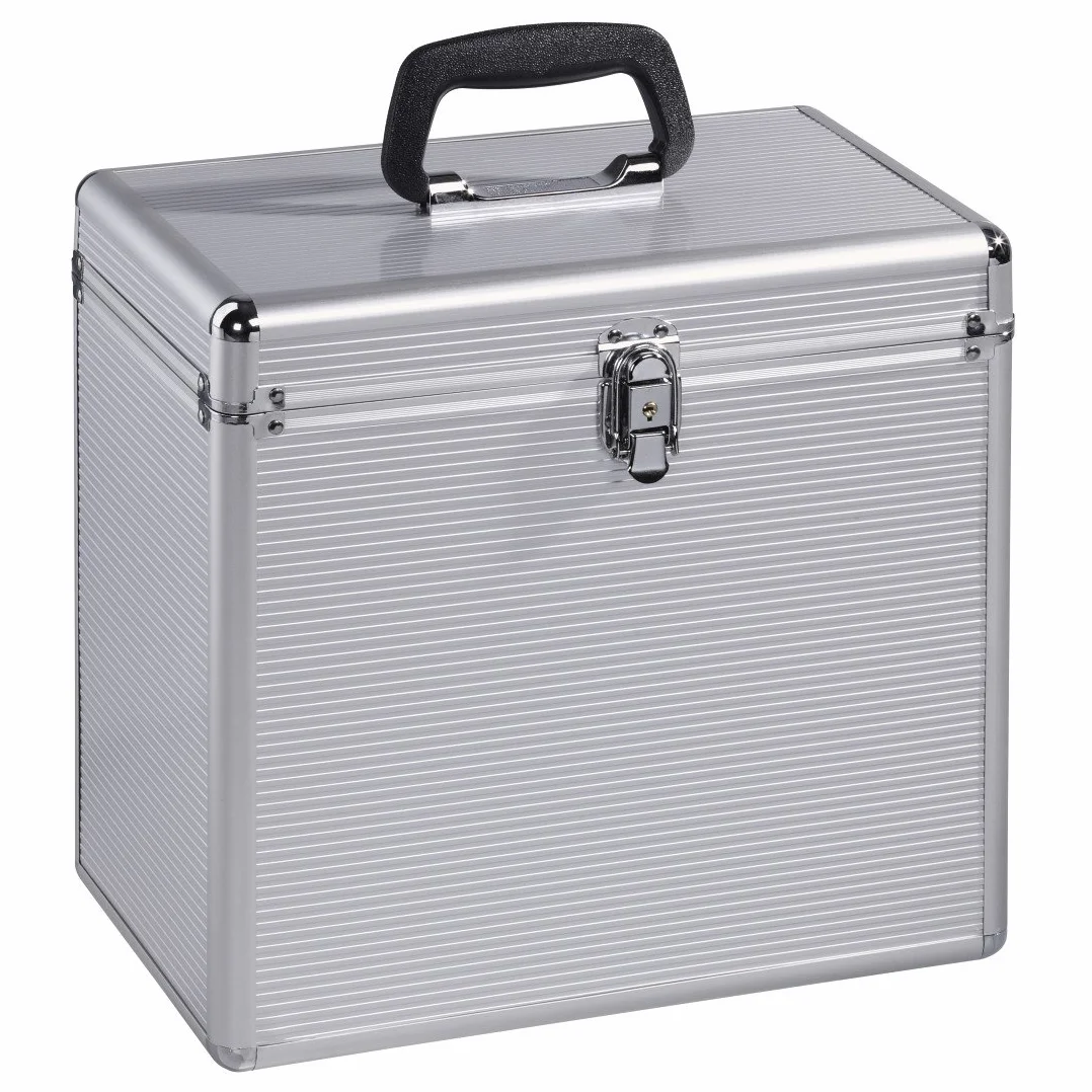 Hama 00181435 | 50 płyt winylowych LP Case, wygląd aluminium | srebrny, 22.0 cm* 35.5 cm* 35.0 cm, Srebrny, Etui
