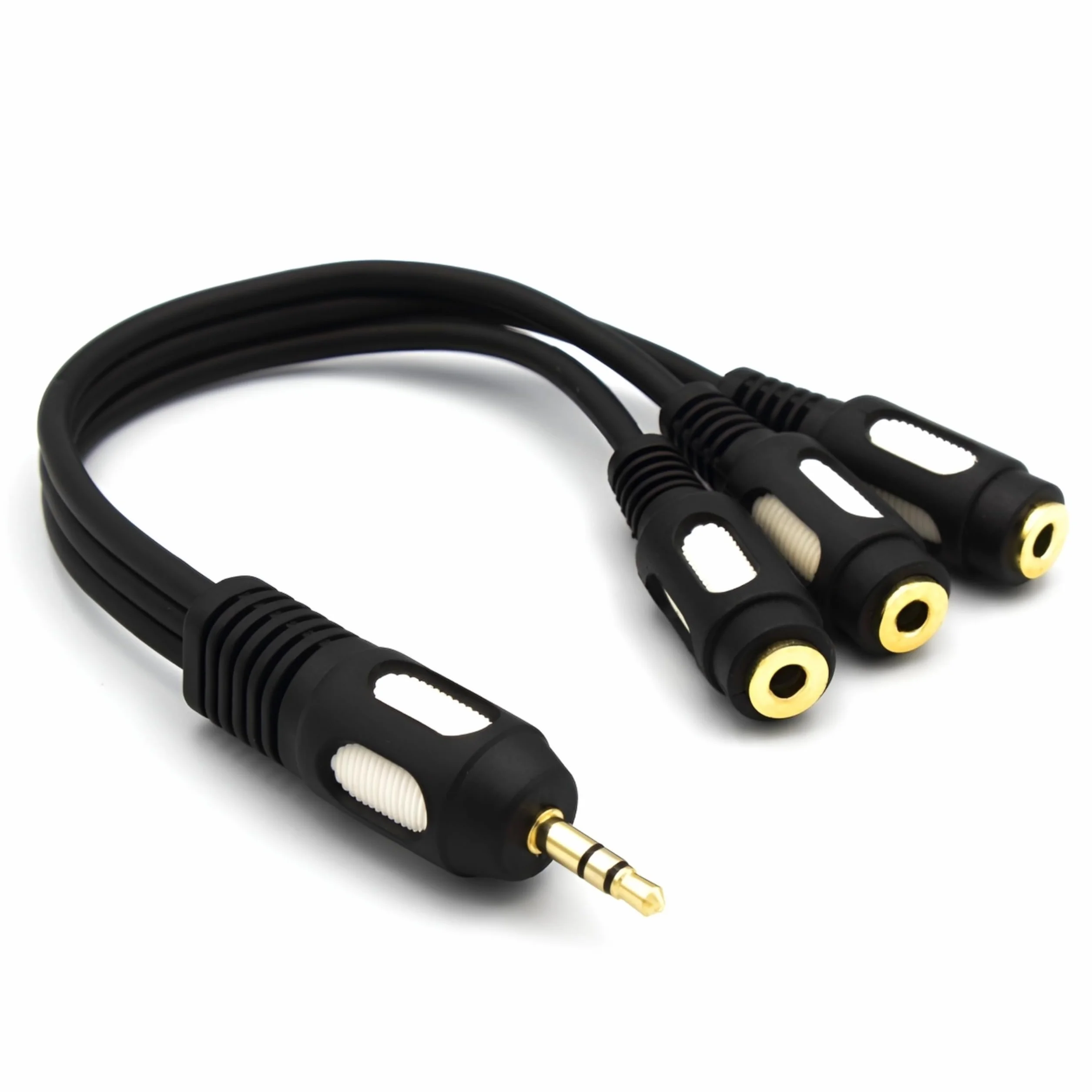 Rozdzielacz Aux Mini Jack Adapter Wtyk 3,5 Stereo na 3x Gniazdo 3,5mm Przewód 15cm