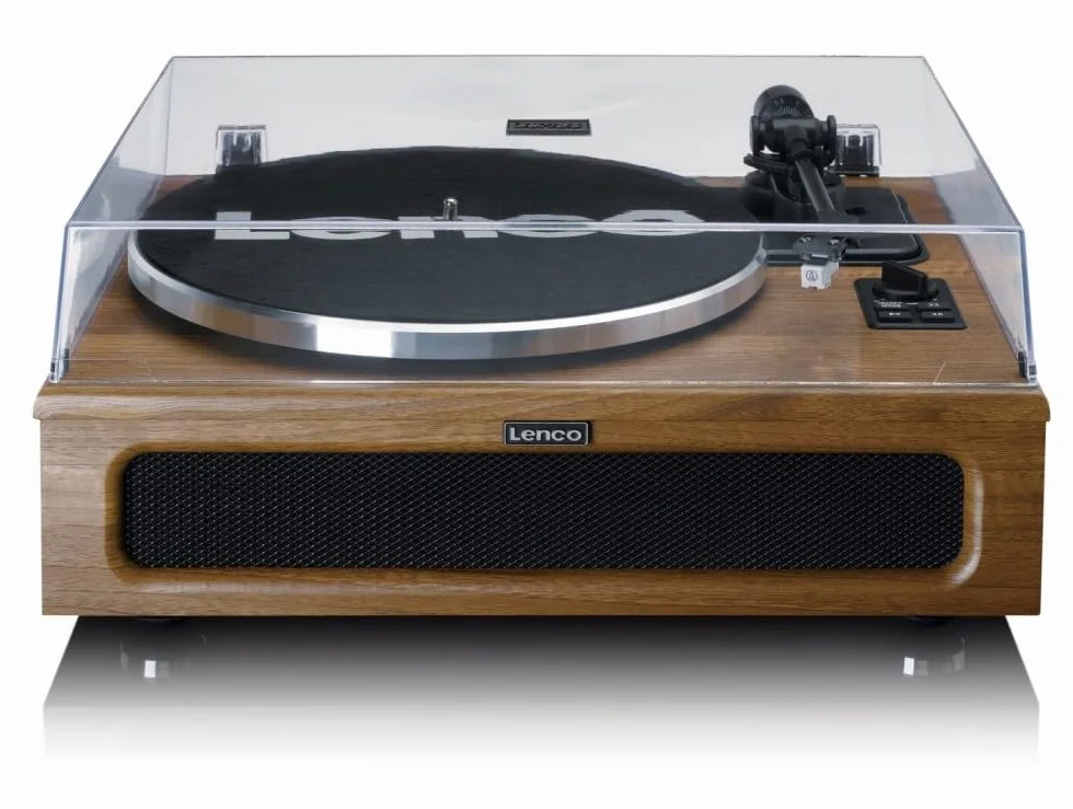 Lenco Ls-410 LS-410WS Gramofon, Brązowy, 40W | LS-410 - odtwarzacz winylowy - Bluetooth - 40 W RMS - napęd pasowy - przedwzmacniacz - wyjście RCA - AUX-In